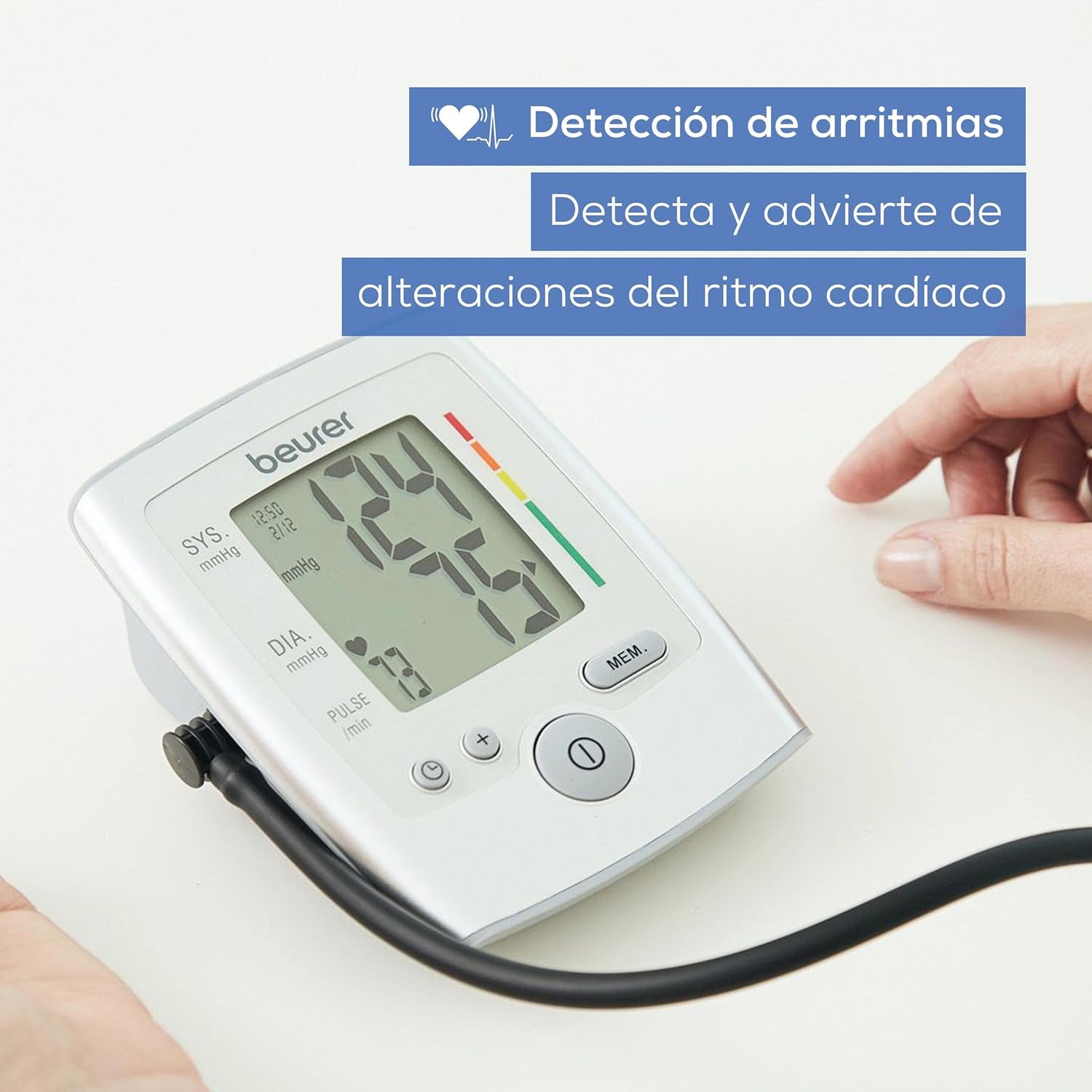 Beurer BM 35 Tensiómetro de brazo con indicador de riesgo y detección de arritmias, para circunferencias de brazo de 22-36 cm, mensaje en caso de errores de aplicación