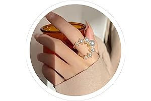Handmade Stacking Pearl Rings: Adjustable Open Full Finger Rings Trendy Personality Jewelry