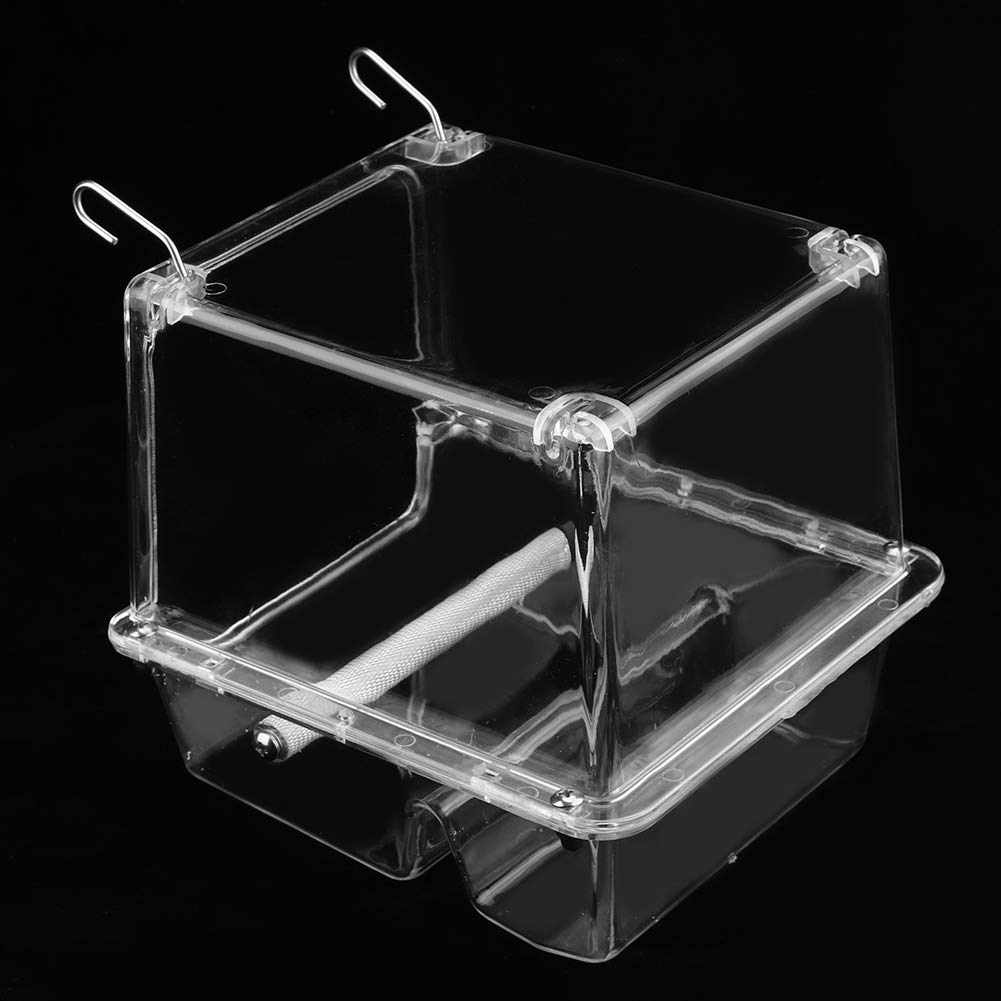 GOTOTOP Mangiatoia Automatica per Uccelli, Mangiatoia per Uccelli in plastica Trasparente Grande Contenitore per Alimentatore per Sementi Accessori per Gabbia per Persico per Pappagalli