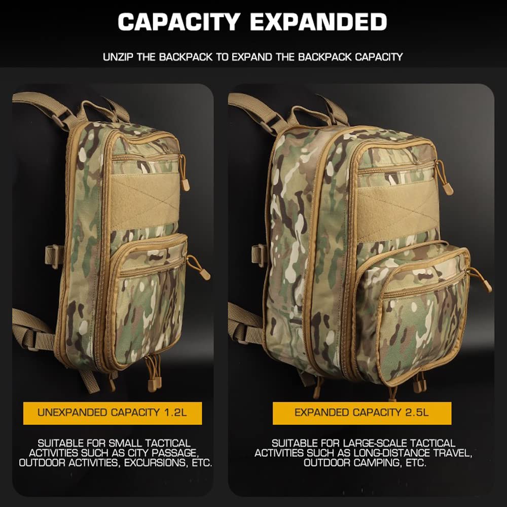 Amazon.com: GYDEHUTJ Flatpack Tactical MOLLE Backpack Multi