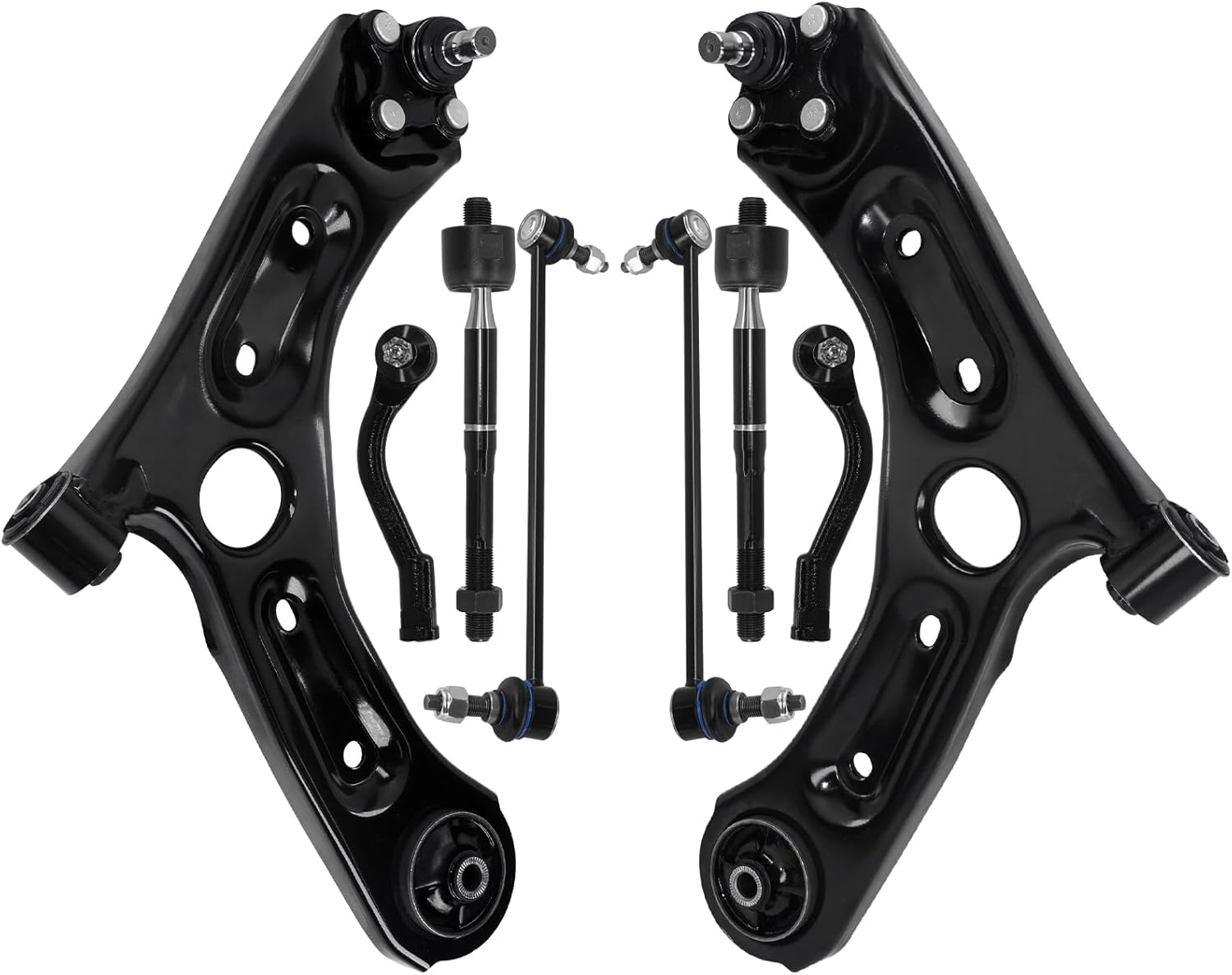 Control Arm, w/Ball Joint Sway Bar Tie Rod Ends Front Lower Suspension Kit Compatible With Hyundai Sonata 2015 Kia Optima 2016-2019