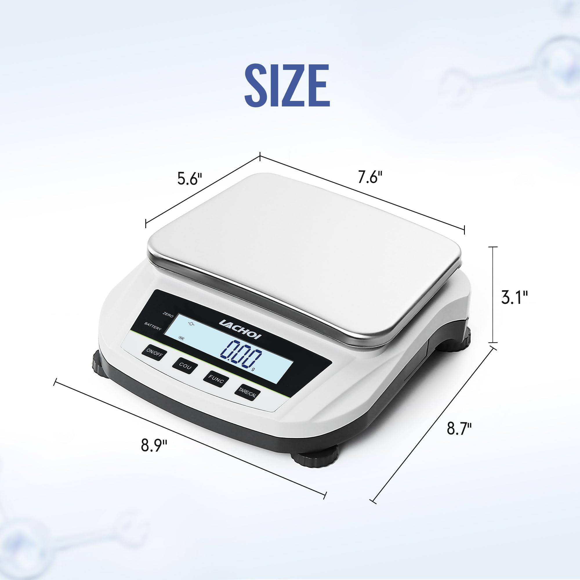 Balanza analítica de laboratorio de 5000 g x 0,01 g, báscula analítica de alta precisión, escala científica de joyería de precisión de 0,01 g (sin peso de prueba)