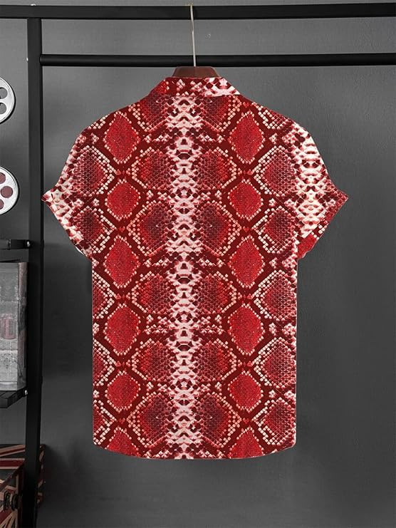 Image of Men's Striped Slim Fit Half Sleeves Stratchable Printed Shirt