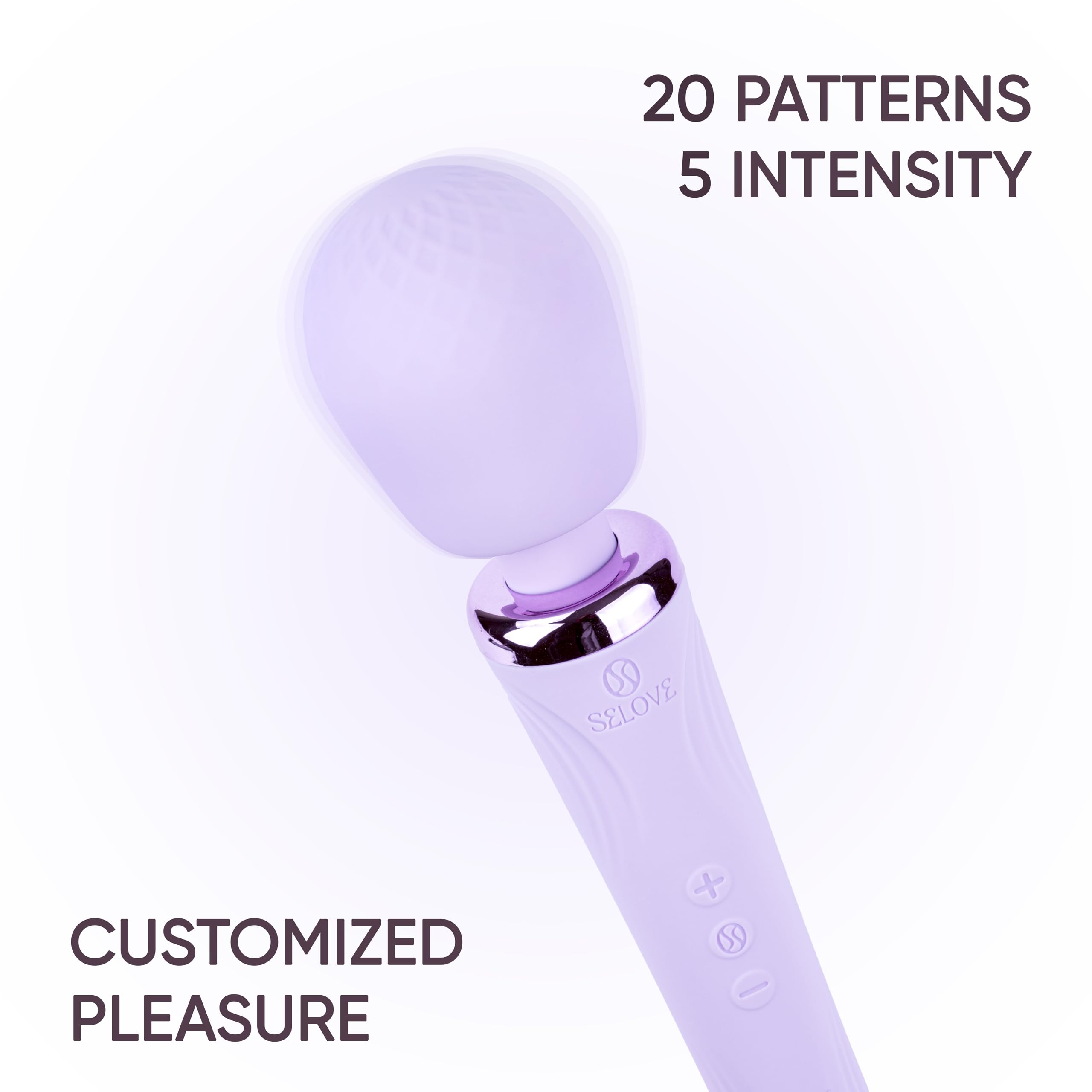 SELOVE Wand Vibrator – Vibrazioni Potenti e Profonde con Collo Flessibile (Lustrous Lilac)