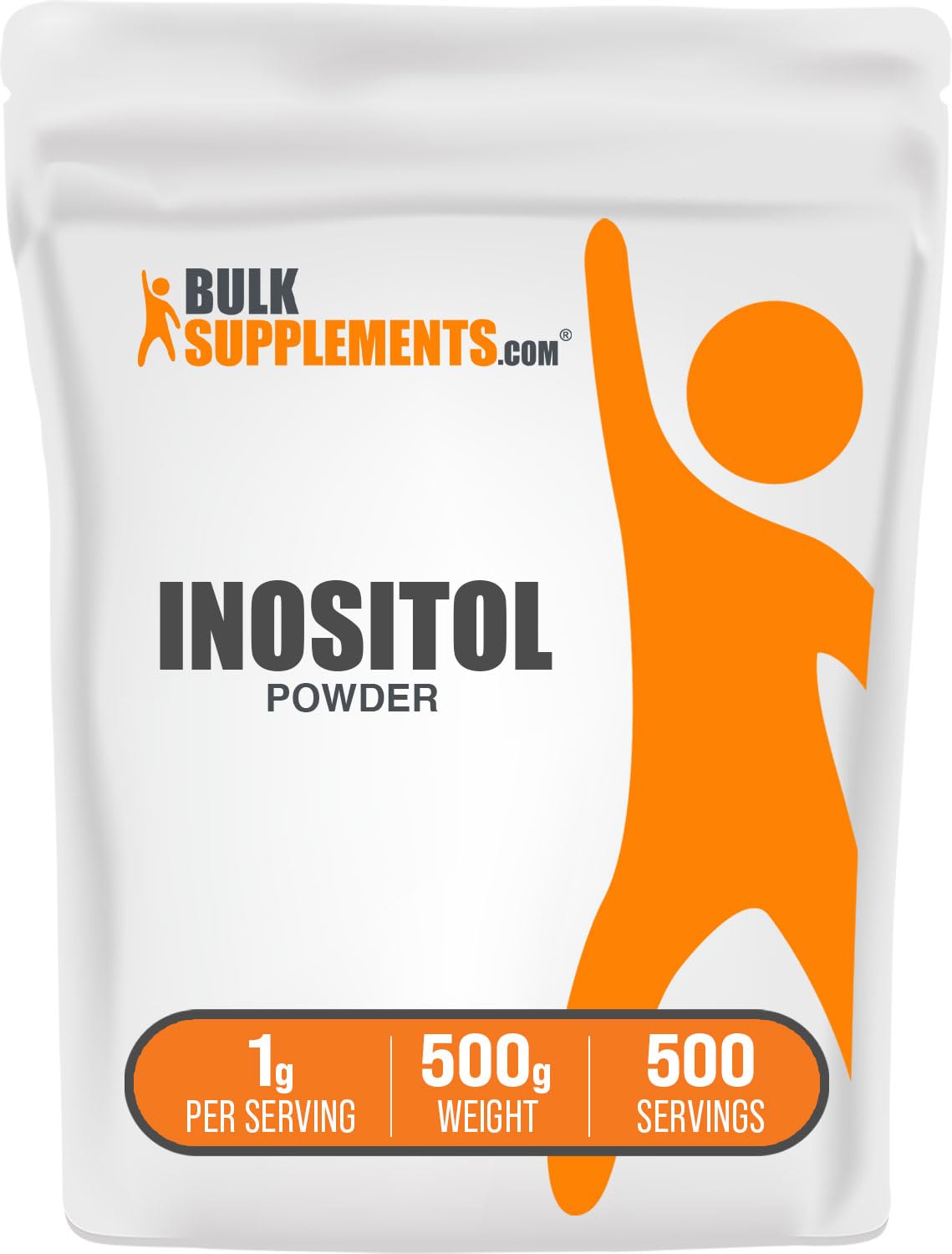 BulkSupplements.com Inositol Powder - Inositol Supplement, Vitamin B8 Supplement - Unflavored & Gluten Free, 1g per Serving, 500g (1.1 lbs) (Pack of 1) 17.5 Ounce (Pack of 1)