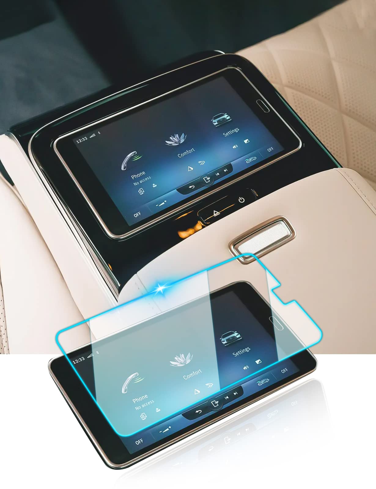 Pellicola In Vetro Temperato Per Navigatore Mercedes-Benz Classe S 2021-2024 – Antigraffio, Impermeabile, Oleorepellente, Alta Trasparenza E Facile Installazione - 3