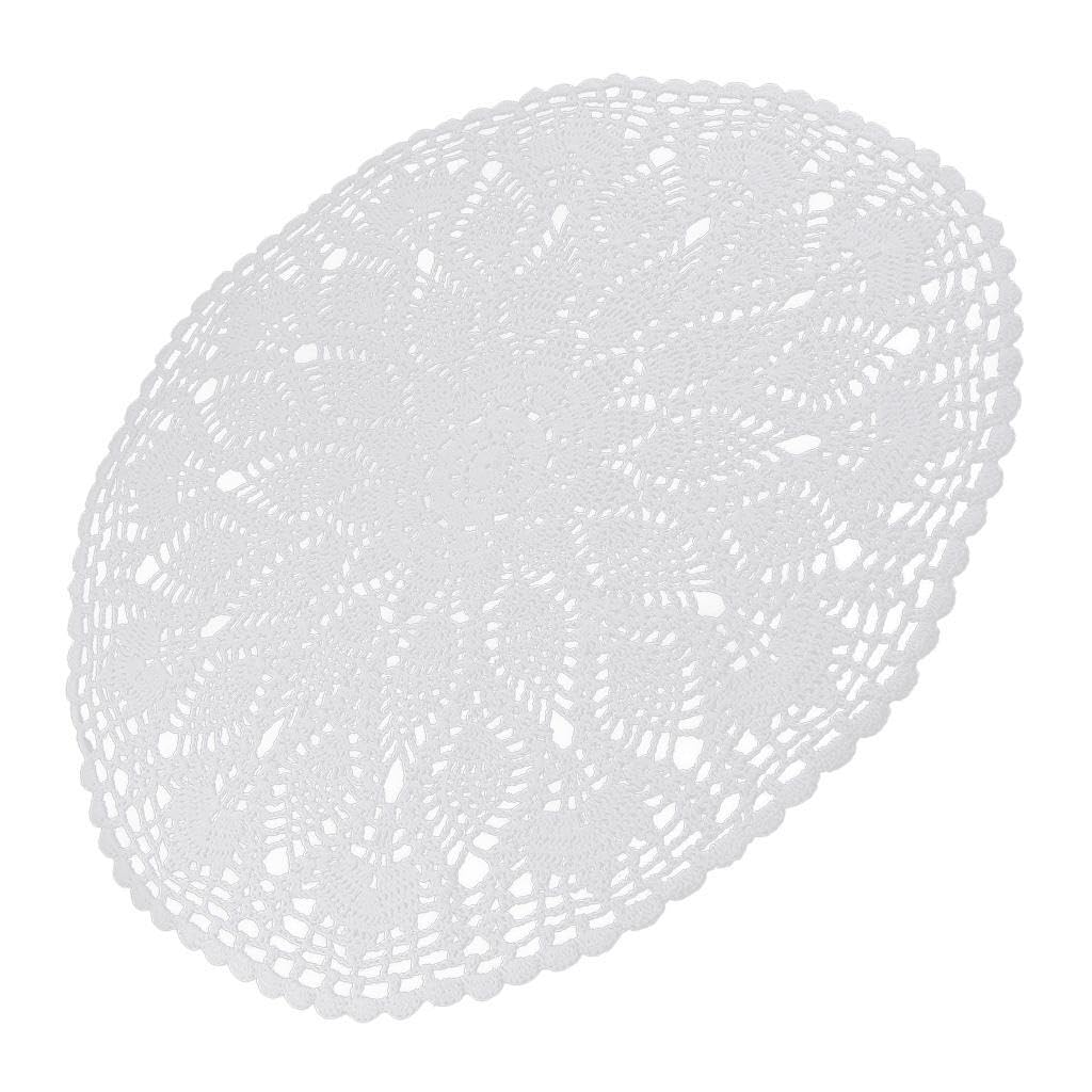 KIXZSAZ Elegant Crochet Lace Doily Unique Accenting Tabletop Crochet Lace Table Placemat Cotton Doily Decoration