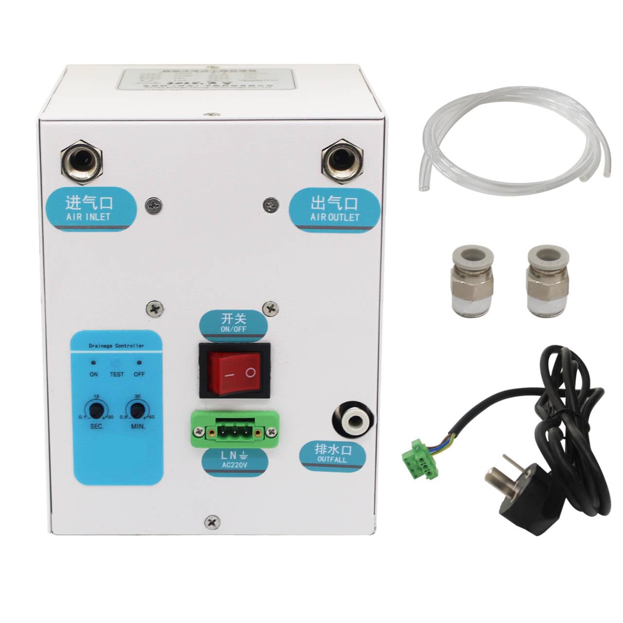 Secador refrigerativo de aire comprimido para compresor industrial filtro separador de humedad y aceite tratamiento del aire comprimido equipo industrial para laboratorio (260L/min)