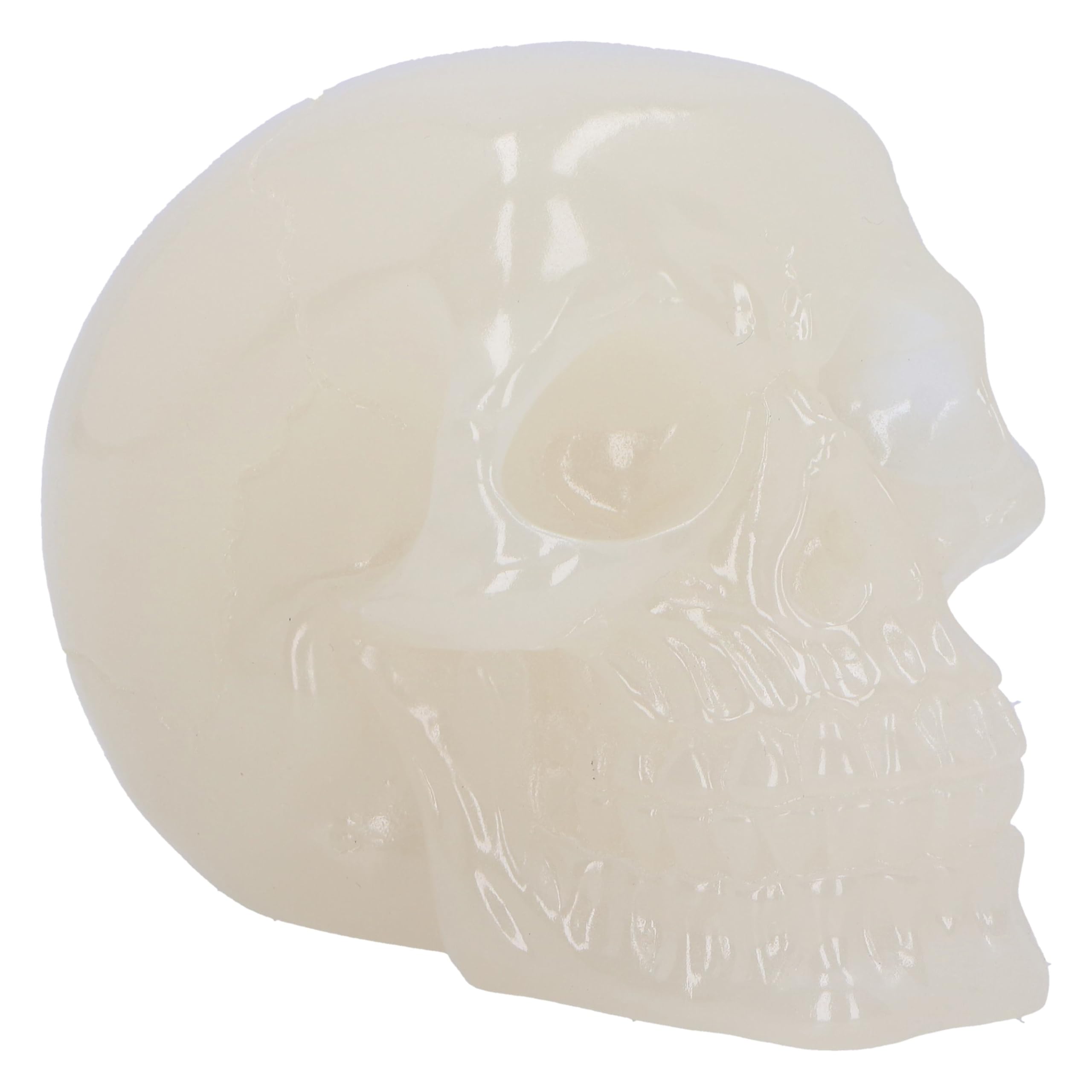 Nemesis Now Phosphorescent Skull 8cm, Medium, Resin, White, Glow in the Dark Skull Ornament, Luminous Green Glowing Skull, Macabre Home Décor, Cast in the Finest Resin