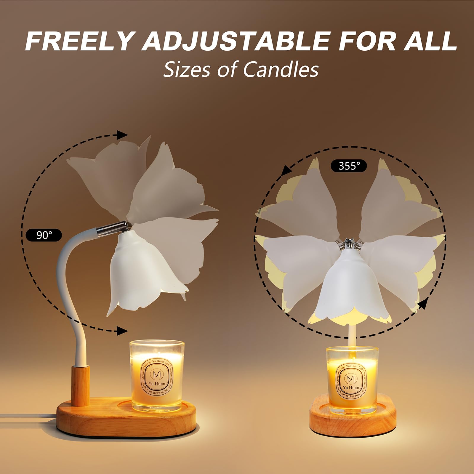 Candle Warmer Lamp with Timer, Wax Warmer for Home & Bedroom Decor, Wax Melt Warm with 2x35W Bulbs