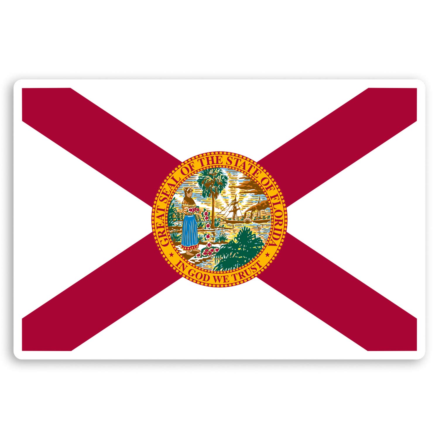 Destination Vinyl Ltd Multi 2 X 10Cm Florida Us State Flag Vinyl Stickers America Usa Luggage Sticker #30264 (10Cm Wide)