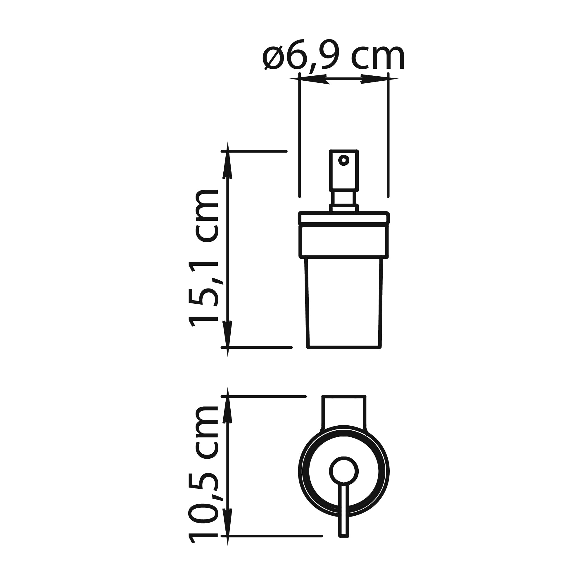 Gedy Pirenei Dosificador Jabón Latón Cristal Satinado Gun Metal | L6,9 x P10,5 x H15,1 cm | Latón/Cristal/Plástico | Pared tornillos+tacos | Gun Metal | PVD