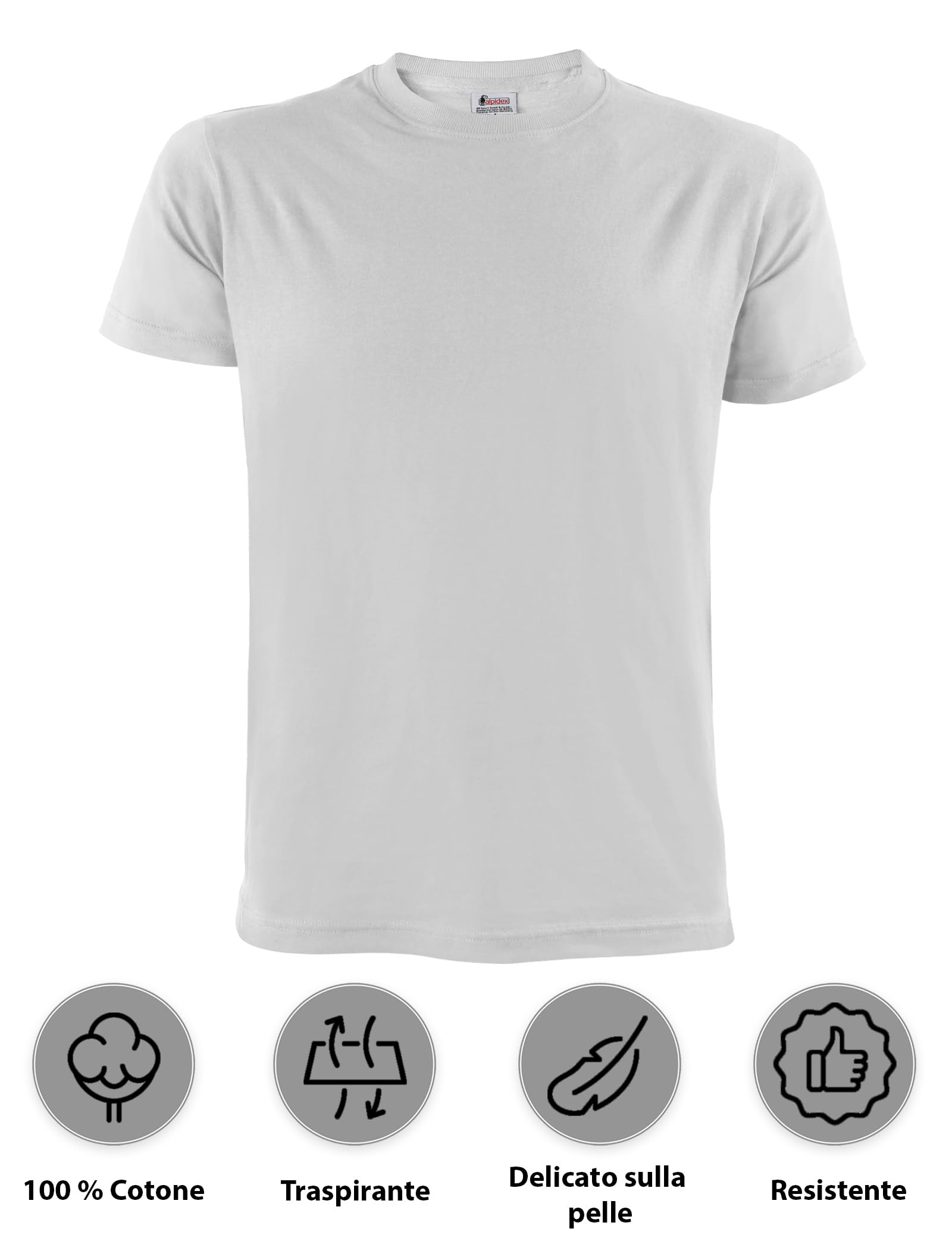 ALPIDEX T-Shirt Magliette da Uomo Confezione da 5 con Girocollo - Taglie S M L XL XXL 3XL 4XL 5XL