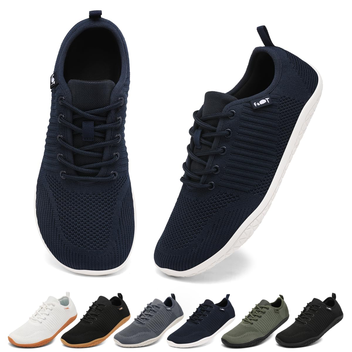 Geweo Barfuss Schuhe Damen Herren Barfußschuhe Laufschuhe Barfuß Sneaker Breite Zehenbox Zero-Drop Sohle Leicht Atmungsaktiv rutschfest Gr.37-47