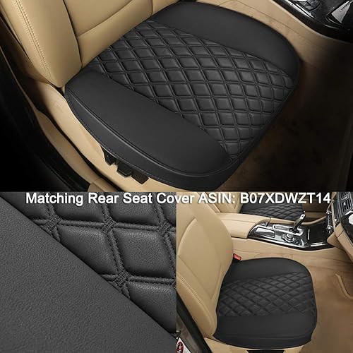 Miniatura 72 de Black Panther - Funda de lujo para base de asiento delantero de coche en cuero sintético, compatible con 90% de vehículos B-Front-Gris