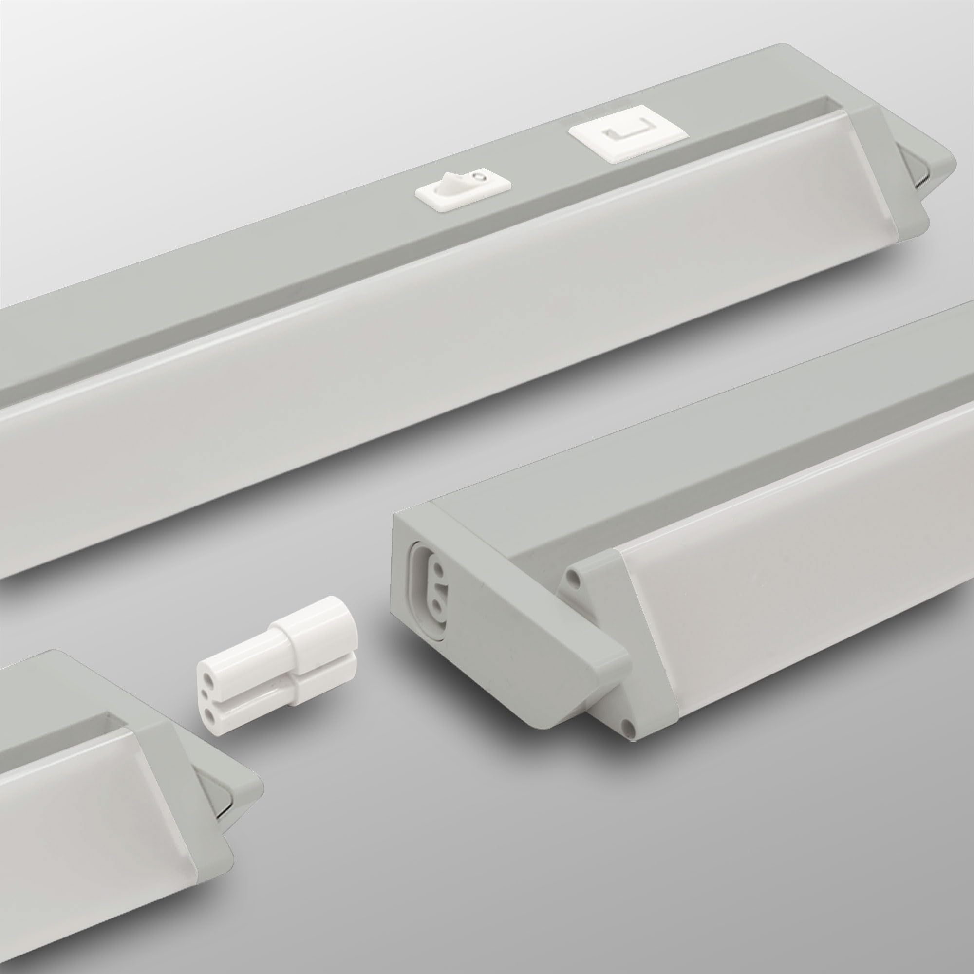 max K O M F O R T LED Unterbauleuchte SERA-L 90cm schwenkbar grau – Küchenlampe mit Schalter & 3-Stufen-Dimmfunktion, 14W, CCT Farbwechsel warmweiß/neutralweiß/kaltweiß, 1400lm, IP20