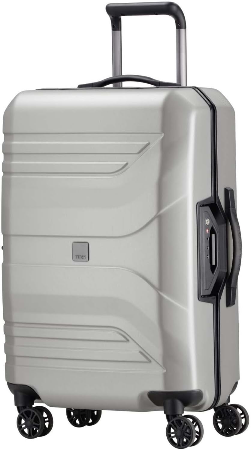 Titan Prior' Secure Frame 27" Spinner Luggage Suitcase, Silver