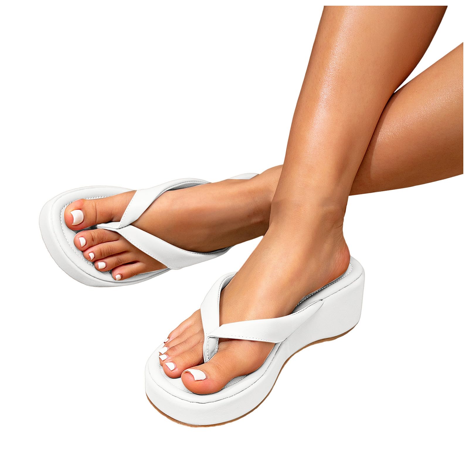 Generico Infradito Donna Platform Effetto Slanciante Suola Stabile Antiscivolo Sandali Estivi Eleganti Ideali per Uscite Serali Appuntamenti e Vacanze