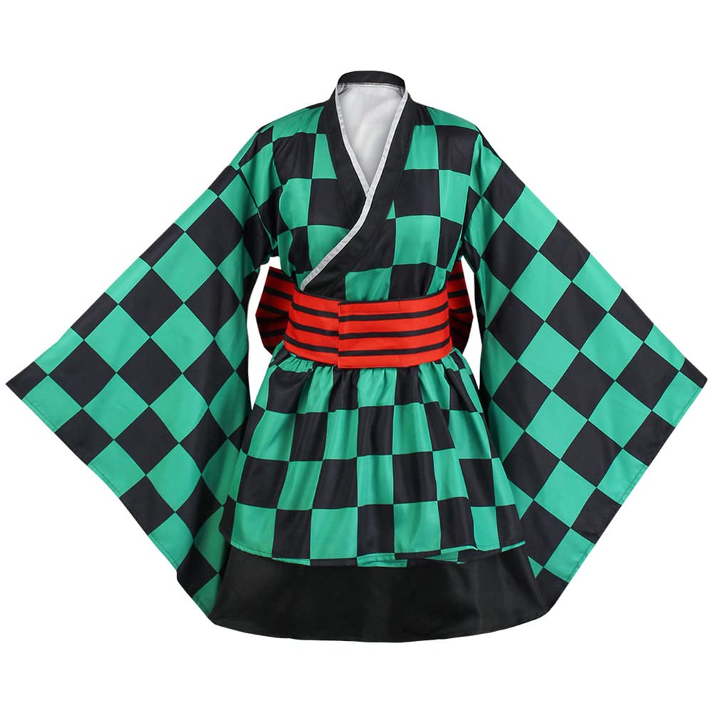 Tanjirou Kamado Cosplay Costume Anime Women Dress Kimono 
