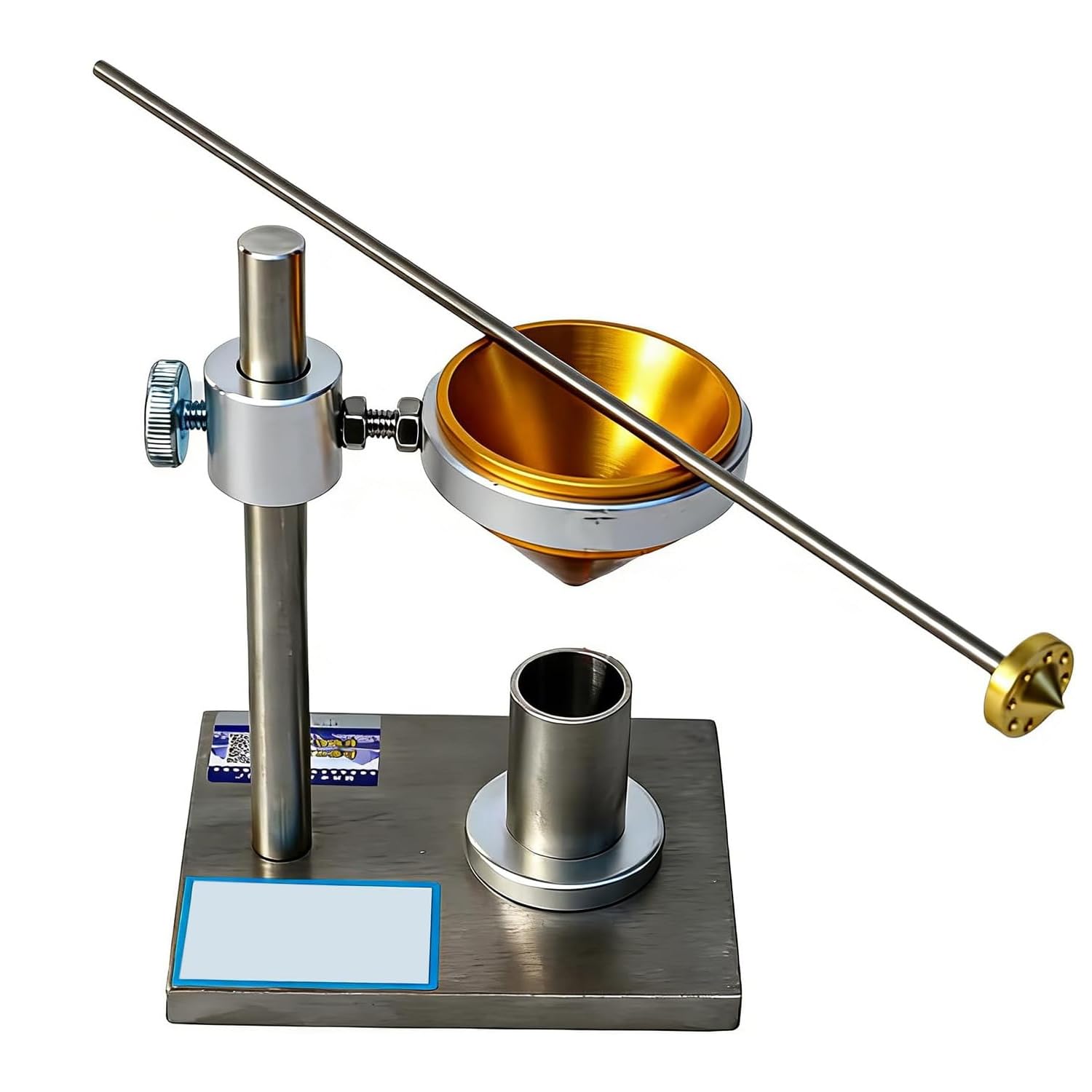 Probador de tasa de hinchazón del suelo con taza medidora de 10 ml y base de acero inoxidable, incluye embudo y agitador para análisis cohesivo del contenido de humedad del suelo