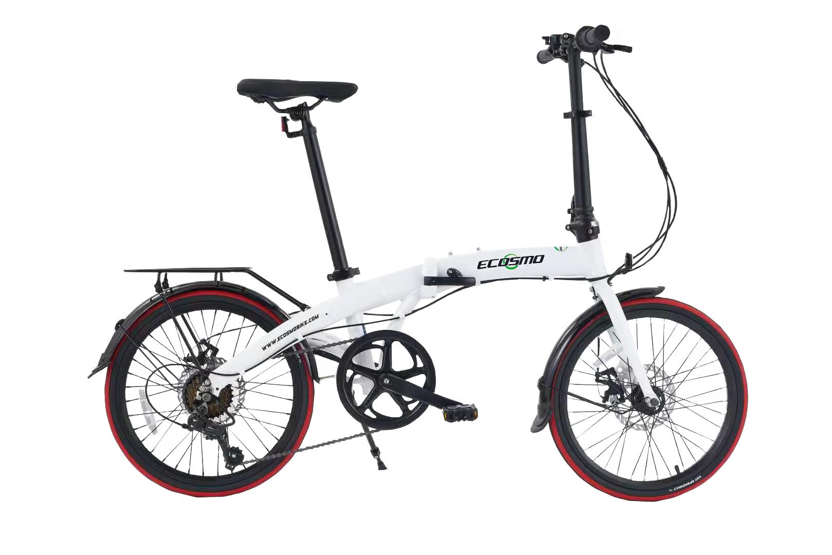 ECOSMO 20" Lightweight Alloy Folding City Bicycle Bike, 12kg, Made with 7 SP SHIMANO Gears, Small fold up size - 20AF09