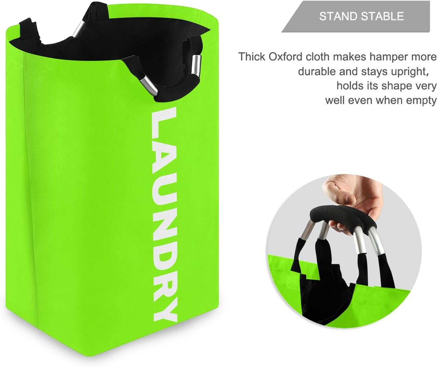 Laundry Hamper Bag Chartreuse Foldable Laundry Baskets Washing Bin Fabric Clothes Bag 50L with Handles Chartreuse