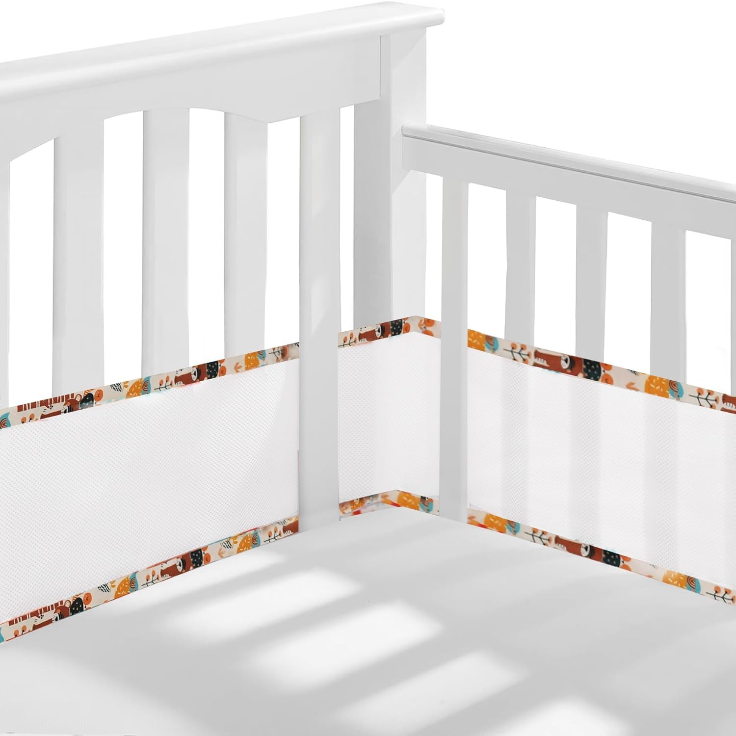Gordon Home Breathable Mesh Crib Liner Best for Your Baby Safety Fits Full Four Sides of Crib Bed 28 X 360 Cms (Pandora)