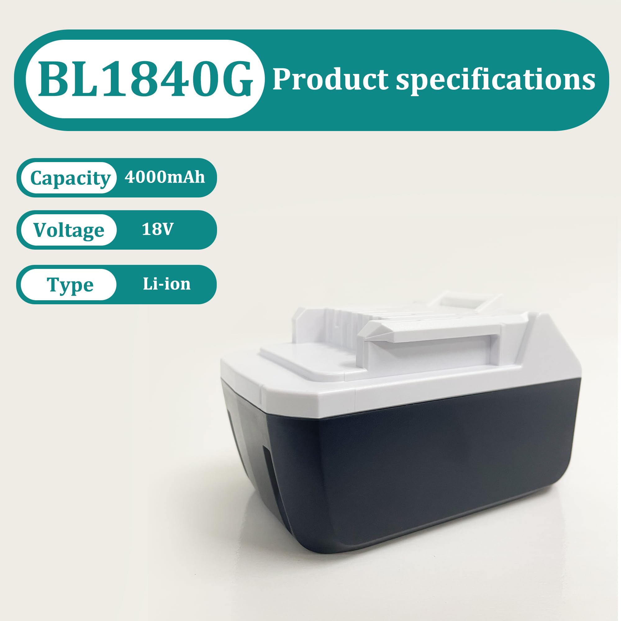 4,0Ah BL1840G batería, BL1820G BL1813G 195608-4 Reemplace la batería por Makita Bohrmaschine HP457D TD127D Impact Treiber DF457D HP457D JV183D TD127D UR180D UH522D CL183D DC18WA | HP457D TD127D JV183D UR180D UH522D CL183D DF457D BL1840G