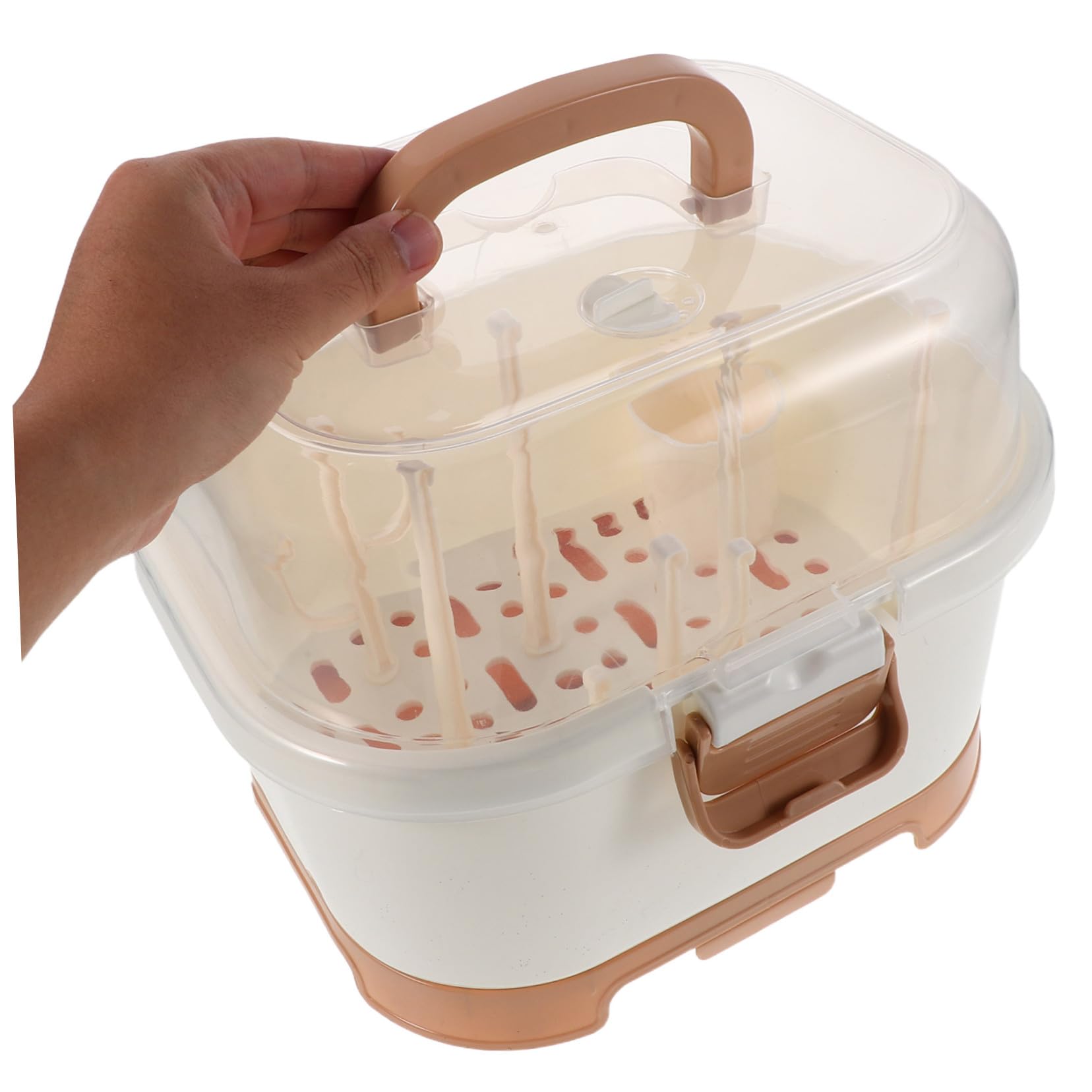 Boîte de Rangement pour Biberons Organisateur Alimentation avec Couvercle Égouttoir pour Séchage Rapide Support de Vaisselle Compact pour Cuisine et Voyage