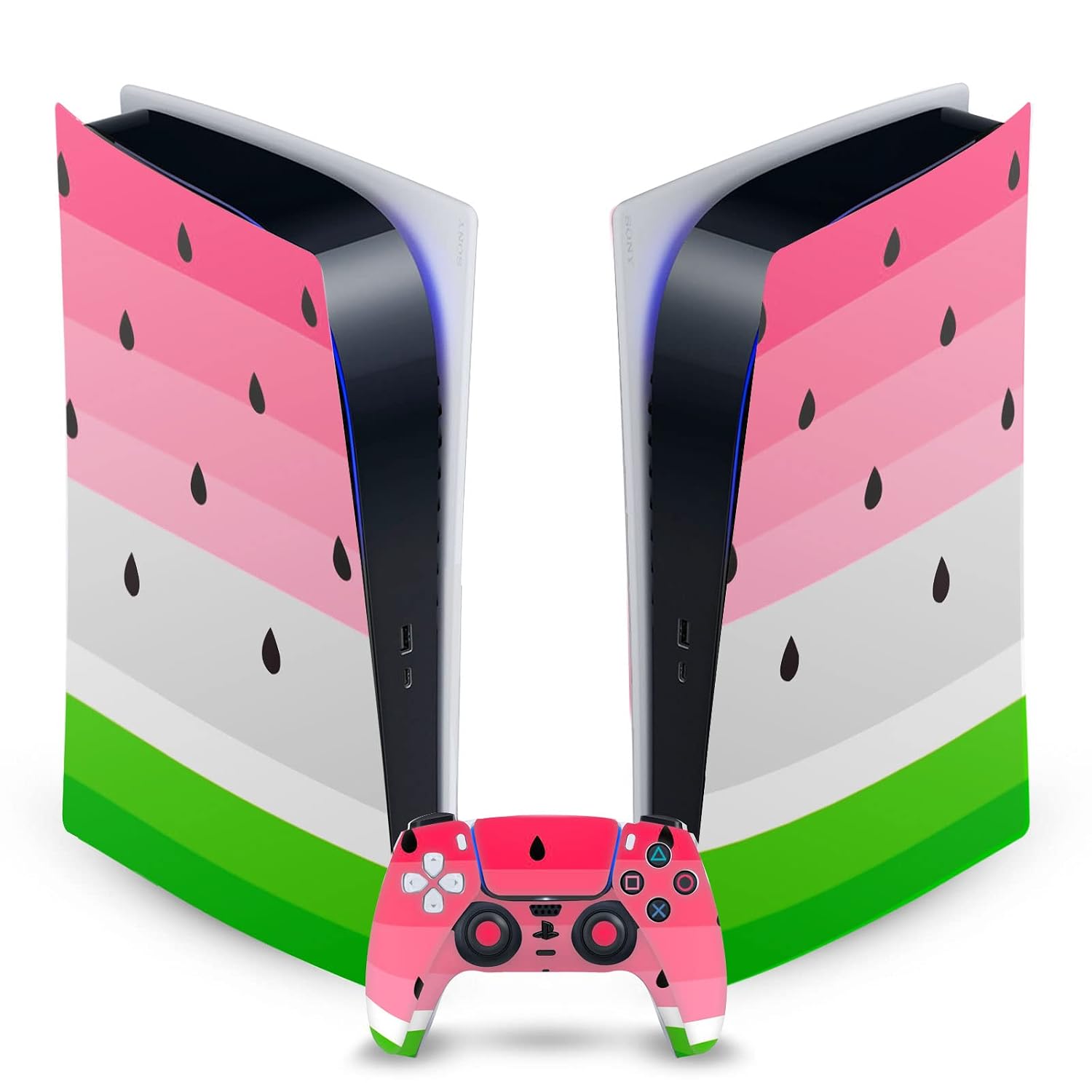 Head Case Designs Officially Licensed Haroulita Watermelon Art Mix Vinyl Faceplate Sticker Gaming Skin Decal Compatible With Sony PlayStation 5 PS5 Digital Edition Console and DualSense Controller