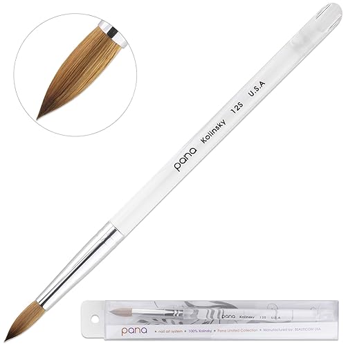 Miniatura 4 de PANA Pure Kolinsky Cepillo de uñas acrílico con mango de madera - forma redonda