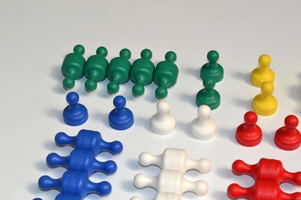 Gros cône-Aimant Ø 19 x 25mm Néodyme, 6 Couleurs - Force 2,3kg - 72 pièces