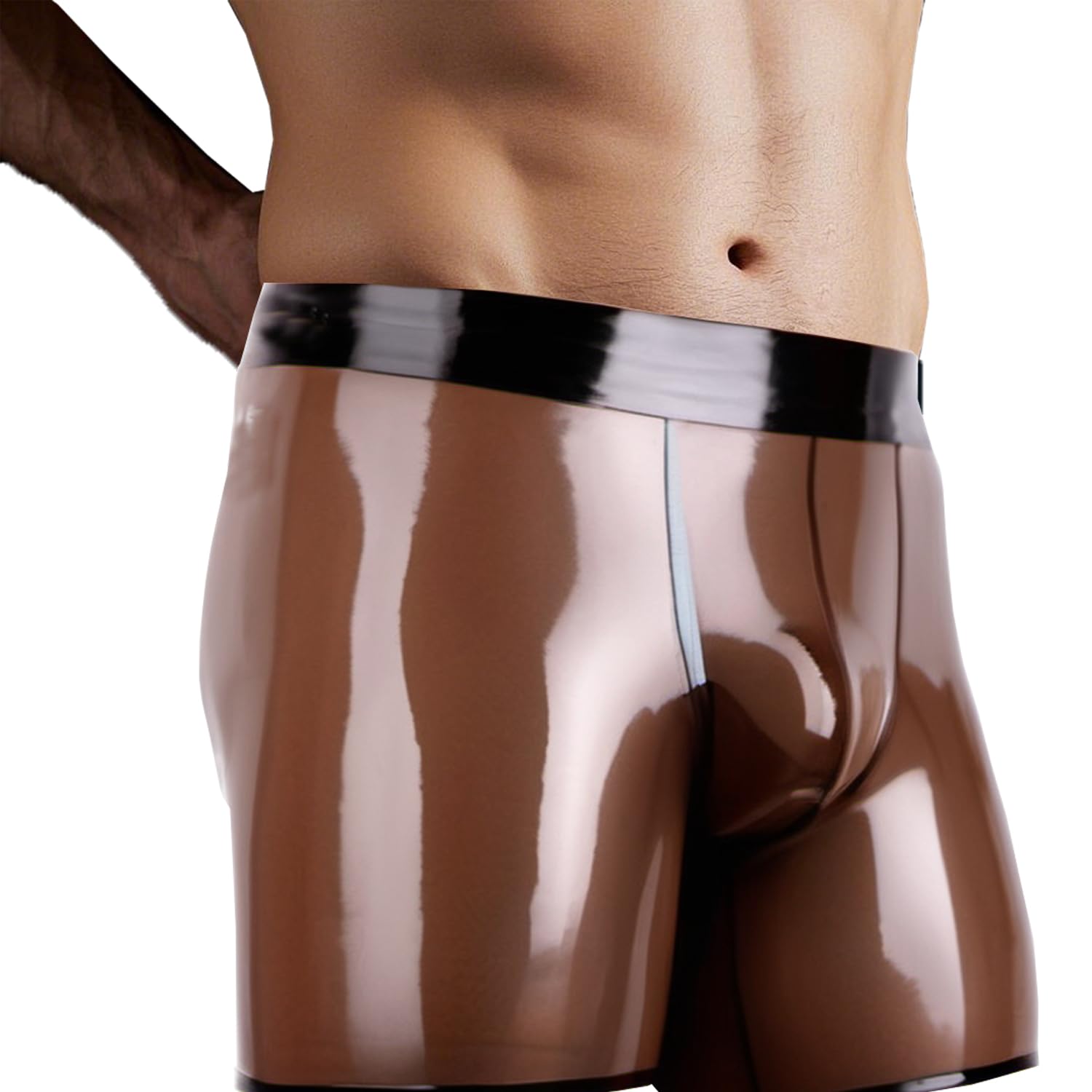 Boxer en Latex Tendance Homme,sous Vêtements Latex Naturel,Convient Cosplay,Costumes Fête et Club