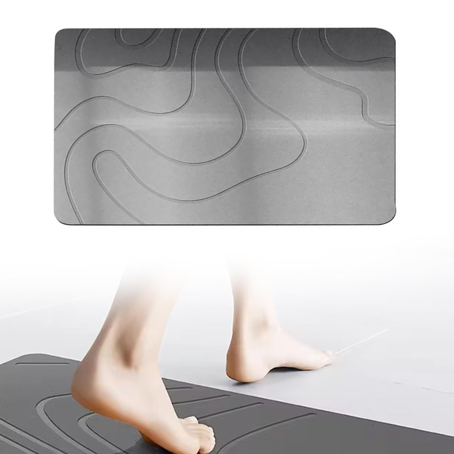 Large Stone Bath Mat, Silica Mud Bathmat, Stone Bathroom Mat Anti Slip, Diatomaceous Earth Bath Mat, Diatomite Drying Mat, Quick Dry Diatomite Bath Mats For Bathroom, Bathroom Mat Water Absorbent