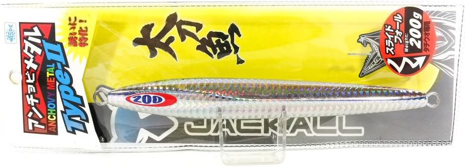 JACKALL Metal Jig Lure Anchovy Metal Type 2, 7.1 oz (200 g)