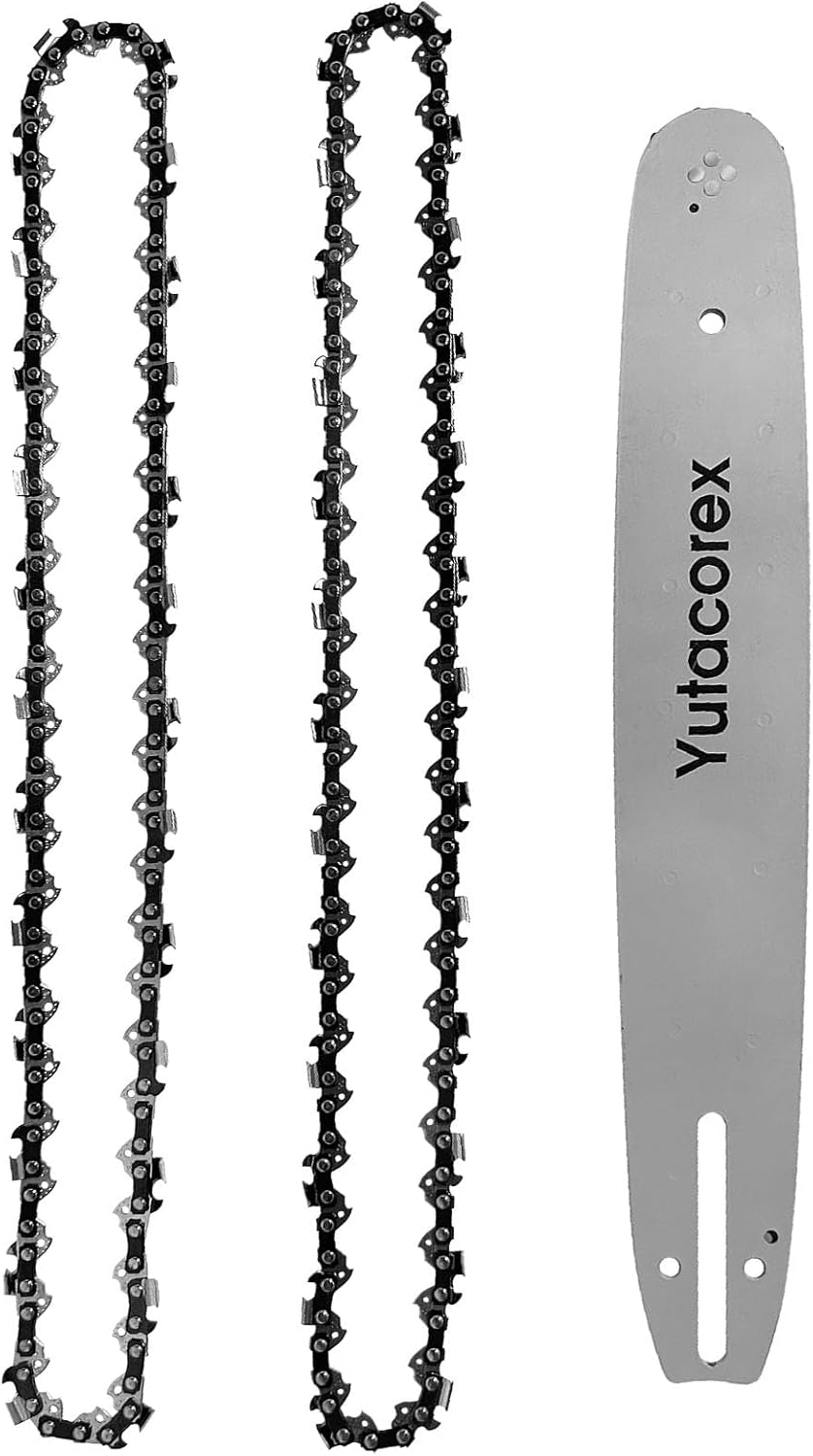 14inch Chainsaw Guide Bar and Chain Combo, Replacement Accessories, Fits WORX WG305, RYOBI, Sun Joe, Echo CS-310, Greenworks, CRAFTSMAN and More (1 Bar + 2 Chains)