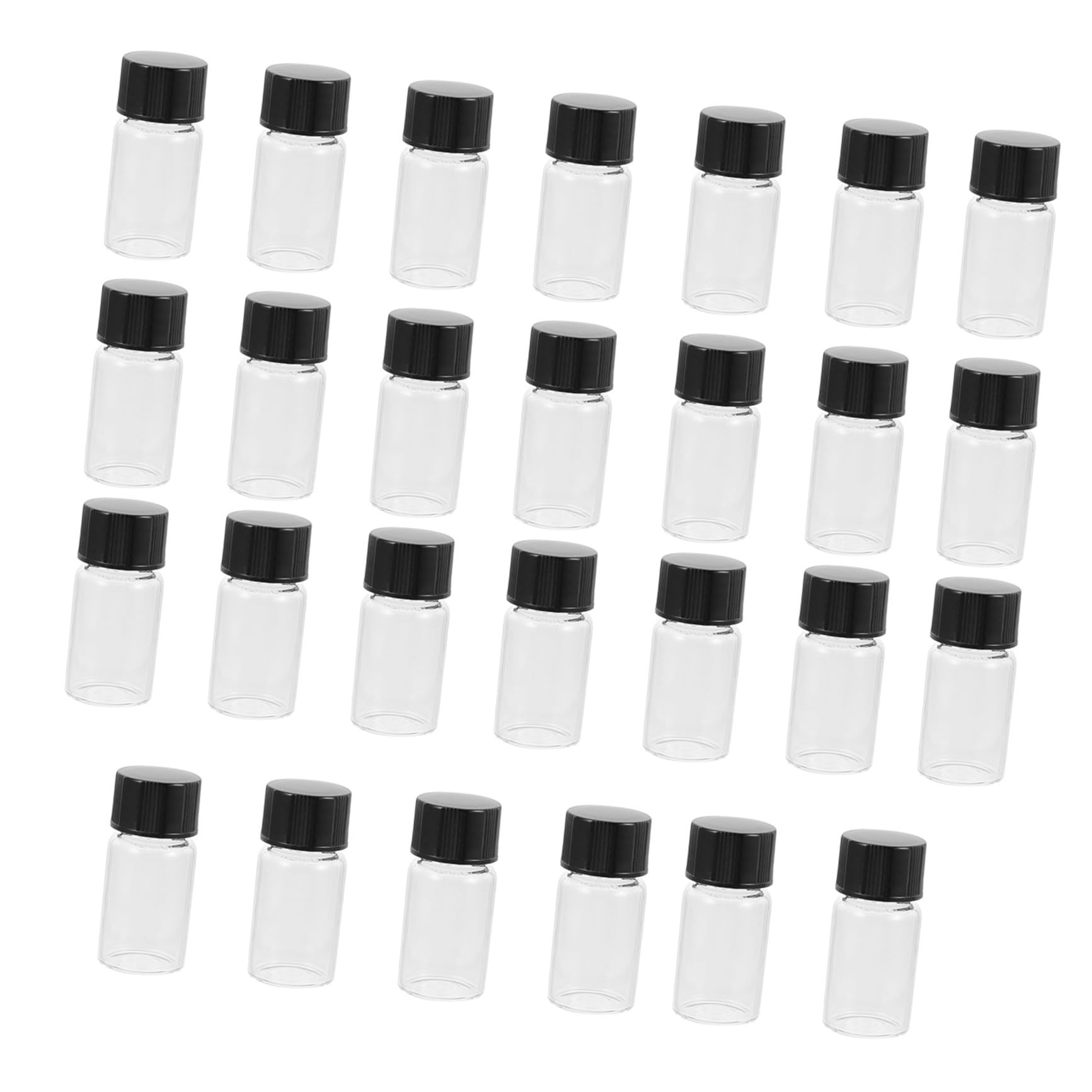 IMIKEYA 30 Fiale di Vetro Trasparenti da 20ml con Coperchio, Bottiglie Campione per Oli Essenziali e Reagenti, Flaconi Scientifici con Fondo Piatto e Collo Liscio, Uso da Laboratorio