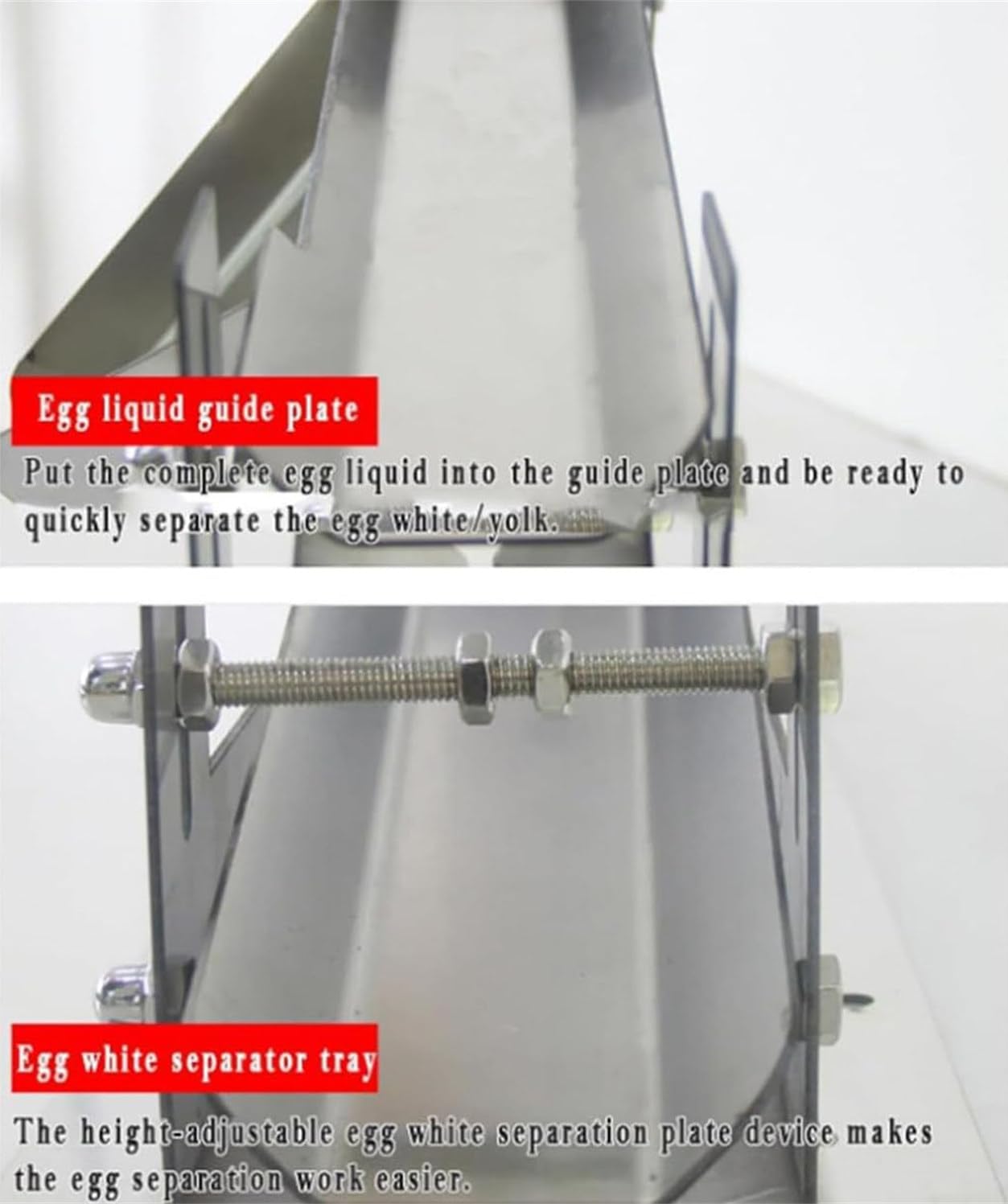 3S Chicken Yolk Protein Separator 2mm Thickness Stainless Steel Egg Liquid Filter Egg White and Yolk Separator for Home/Commercial Use