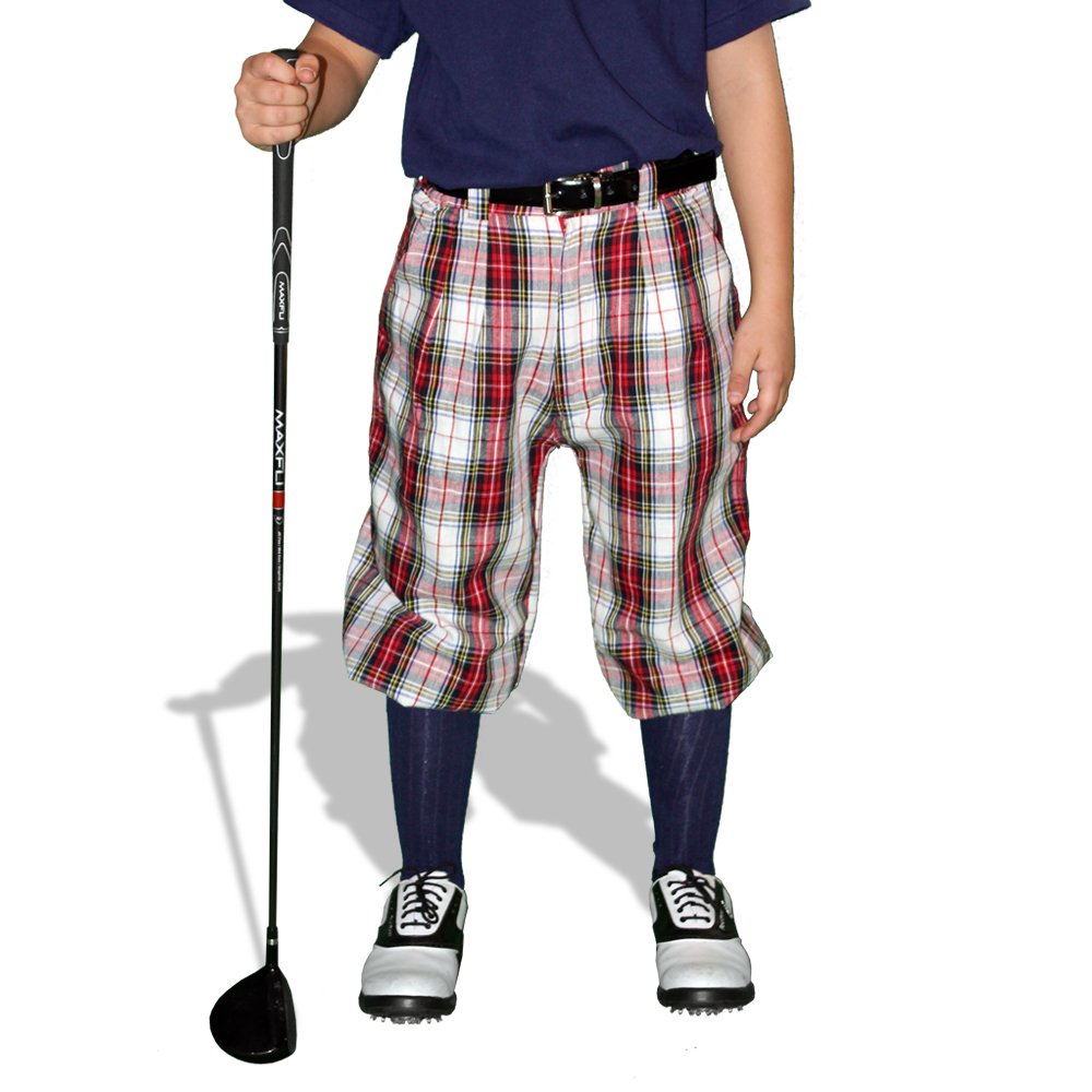 Golf Knickers Plaid Par 5' Youth Dress Stewart Cotton/Ramie - XS 6-7 (22
