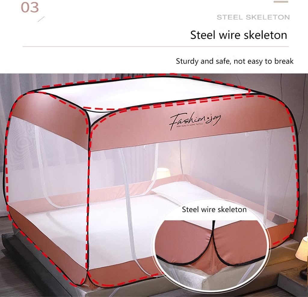 Mosquito Nets Anti Mosquito Nets Pop Up Mosquito Net Bed Tent Portable Silent Folding Mosquito Nets Used in Family Dormitories (Color : Blue, Size : 180 * 220)