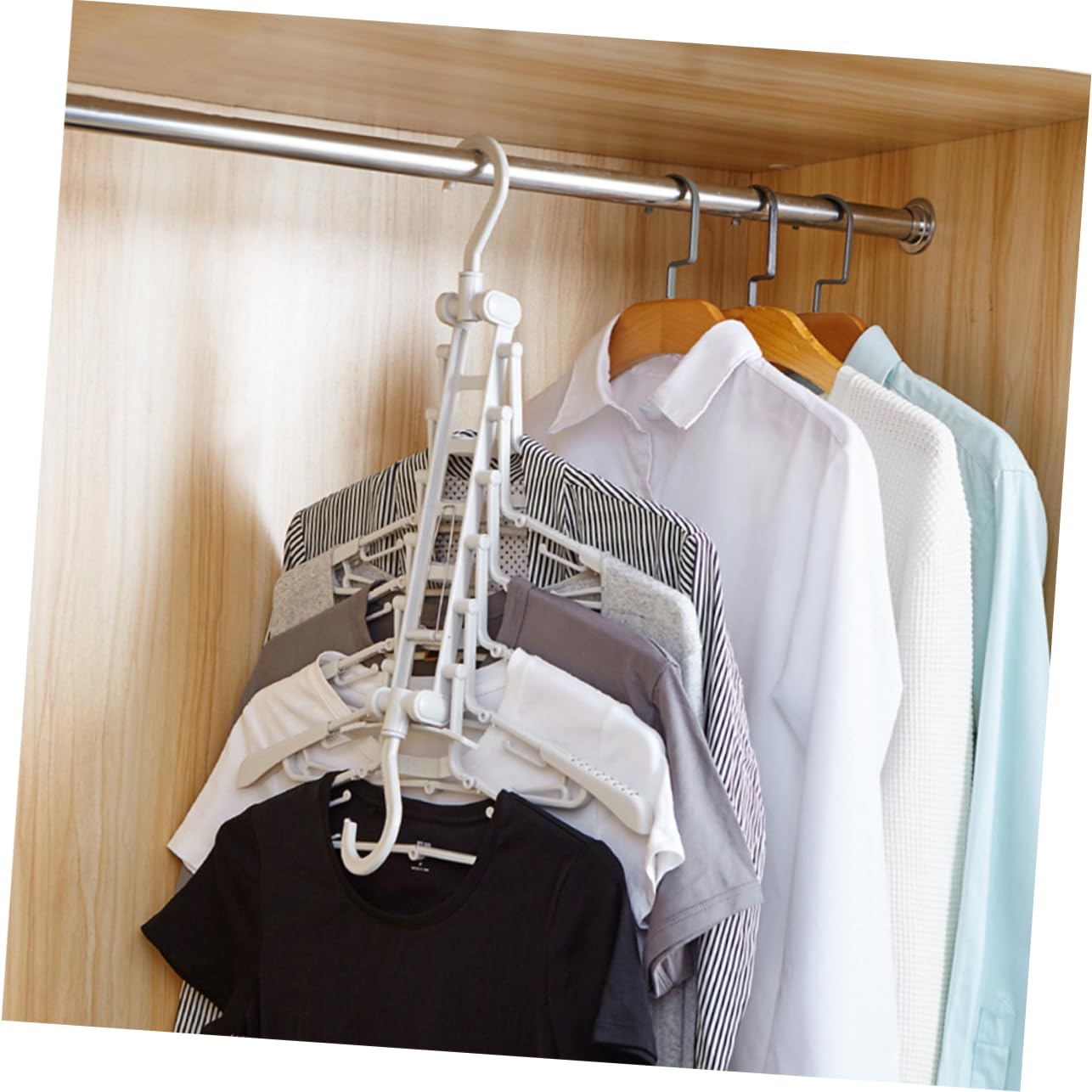Gruccia Pieghevole Telescopica Multiuso in Pp Leggero e Salvaspazio per Pantaloni Design Flessibile per Armadio Casa e Hotel