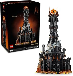 LEGO Icons The Lord of the Rings: Barad-dûr Model, Movie Memorabilia Building Set for Adults, Gift Idea for Men & Women, Includes Sauron, Gothmog, Orc, Frodo, Sam and Gollum Minifigures 10333