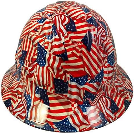Texas America Safety Company USA Wavy Flag Full Brim Style Hydro Dipped Hard Hat