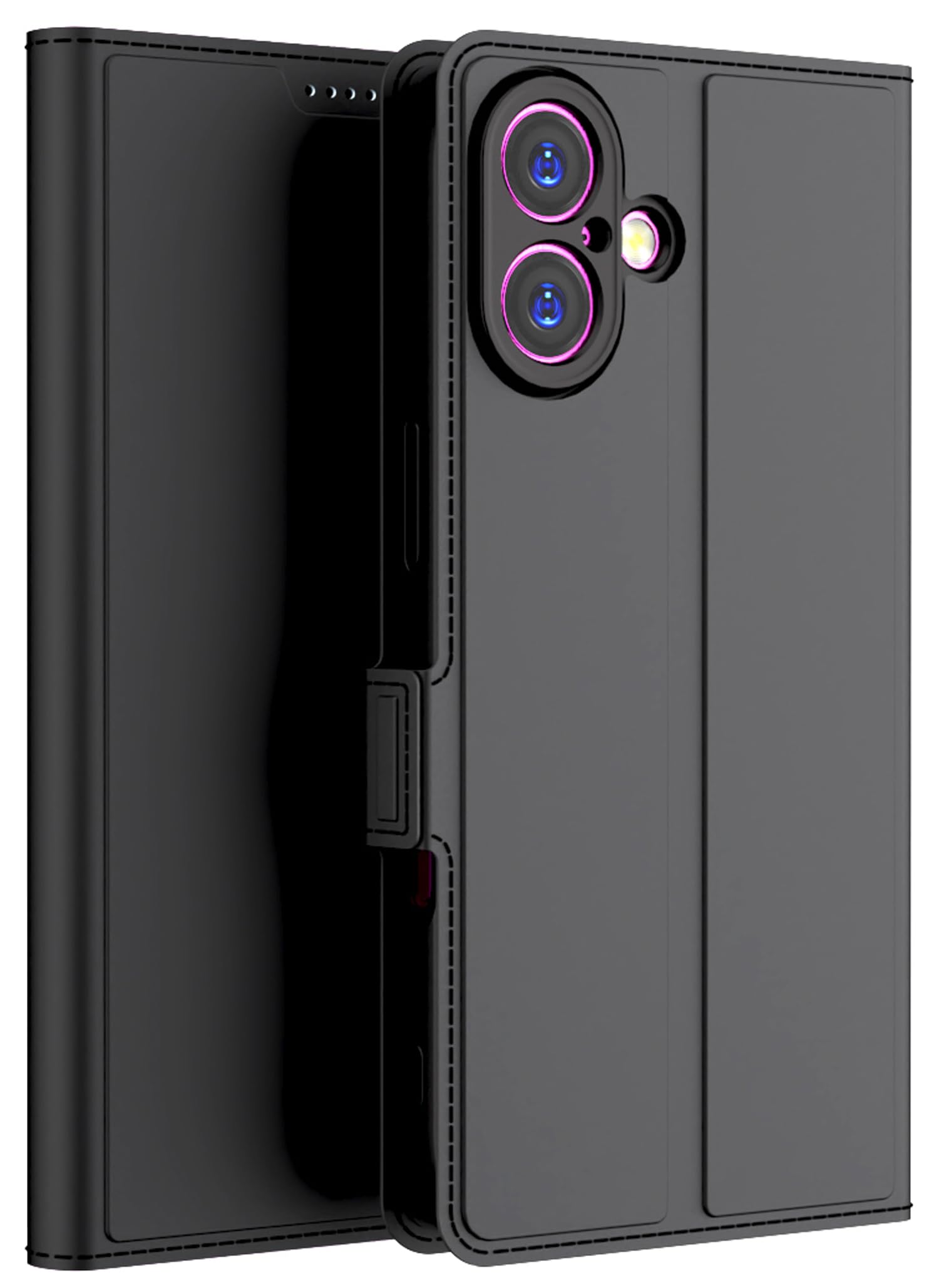 Kapa Noble Slim Magnetic Leather Flip Case Cover for Apple iPhone 17 | Card Holder Stand Flip Wallet Case (Black)-image-39
