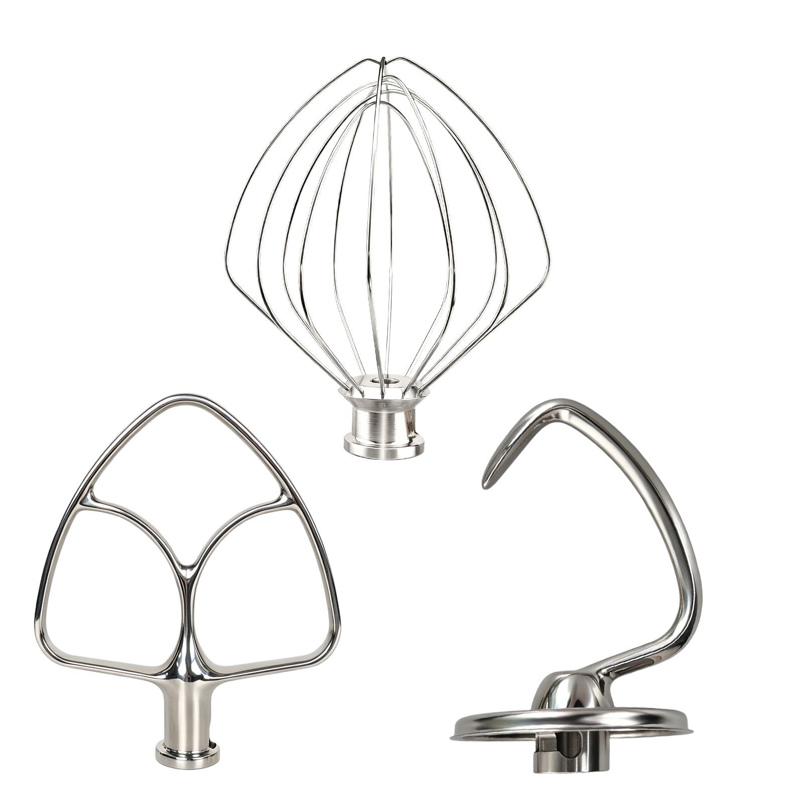 3-Piece Stainless Steel Mixer Attachment Kit for KitchenAid 4.5 and 5 QT Tilt-Head Stand…