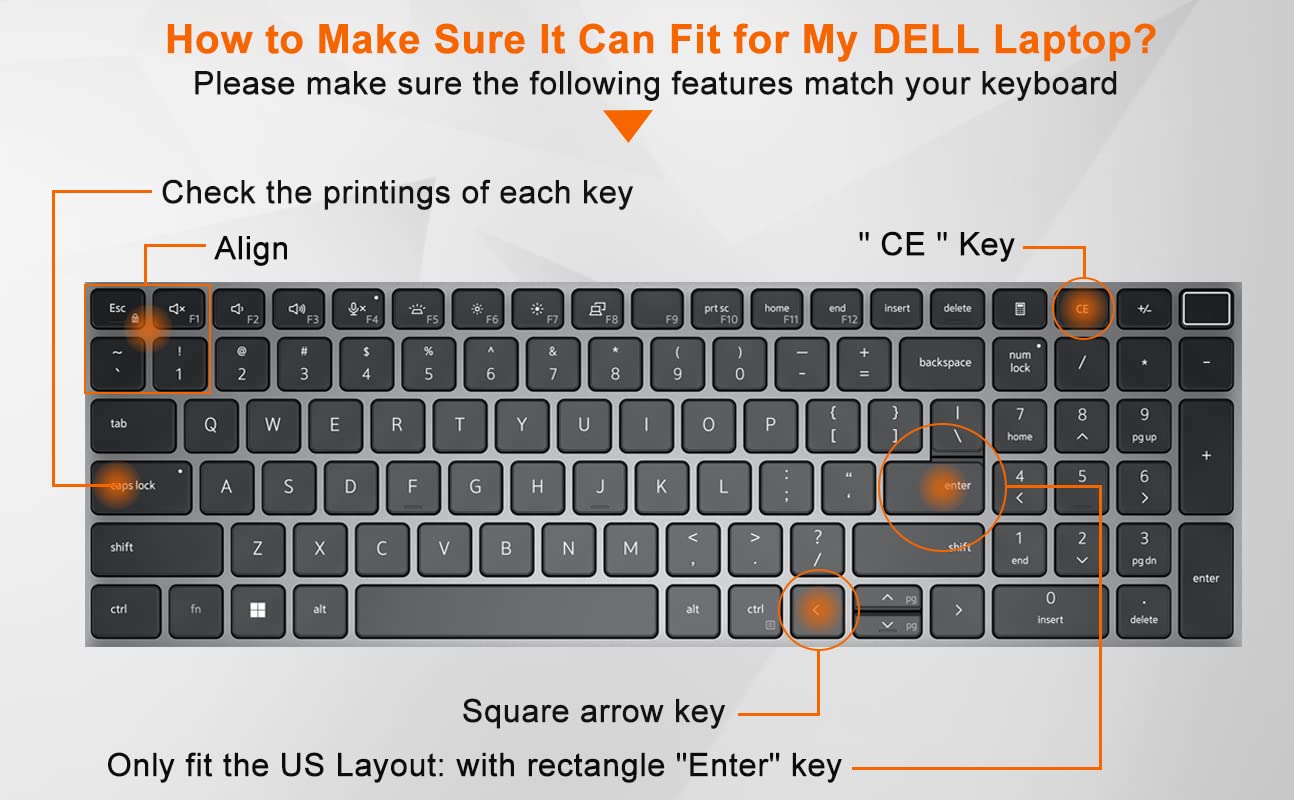 Silicone Keyboard Cover Skin for 15.6 Inch Dell Latitude 3550 3540 5520 5521 5530 5531 5550, 15.6 Inch Dell Precision 3560 3570 3561 3571 3590 3591 Laptop Keyboard Skin (Black)