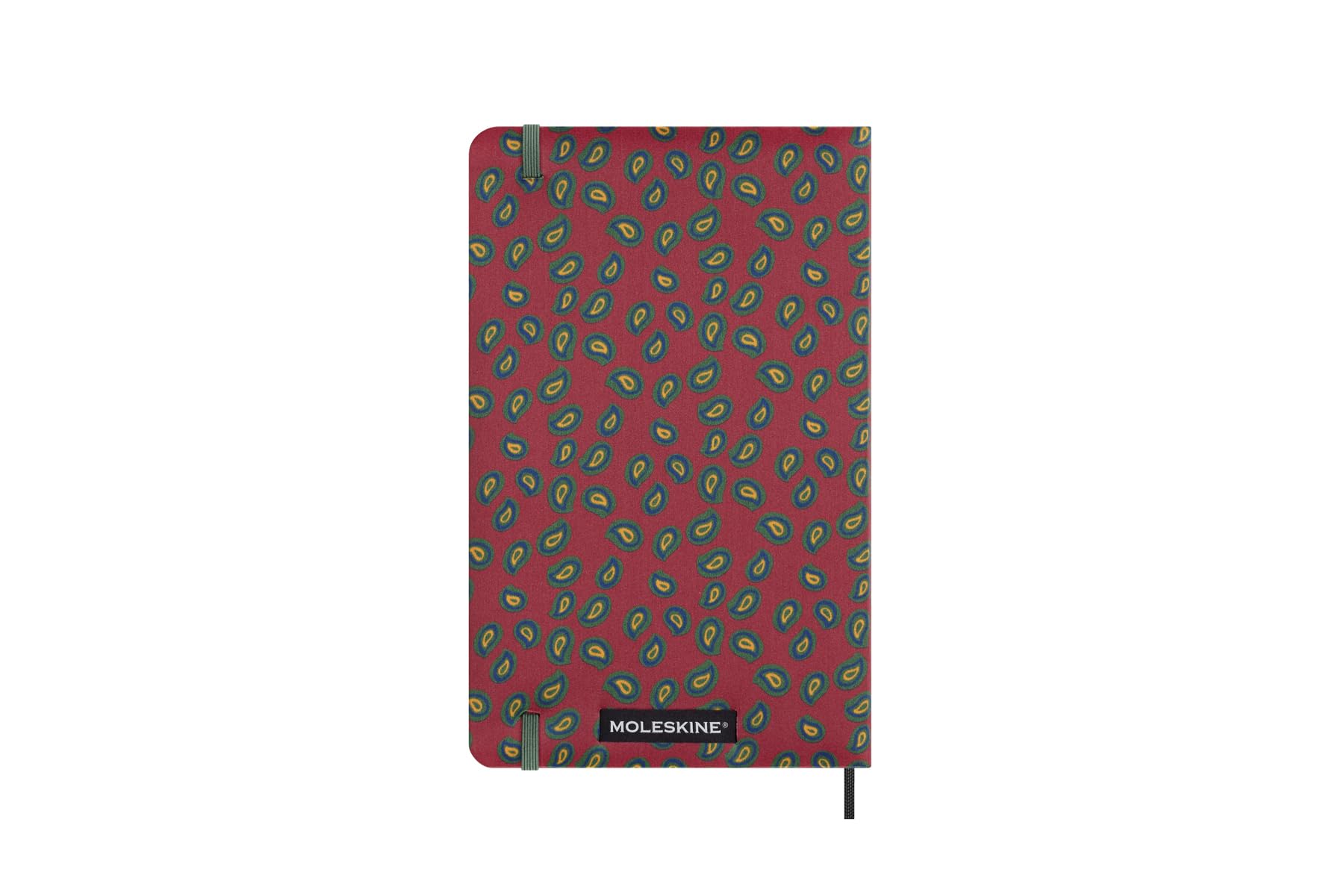 Moleskine Jedwabny notatnik, twarda okładka z włoskim jedwabiem firmy Mantero, ze stronami w linie i elastycznym zapięciem, z pudełkiem na prezent, rozmiar L 21 x 13 cm, kolor bordowy