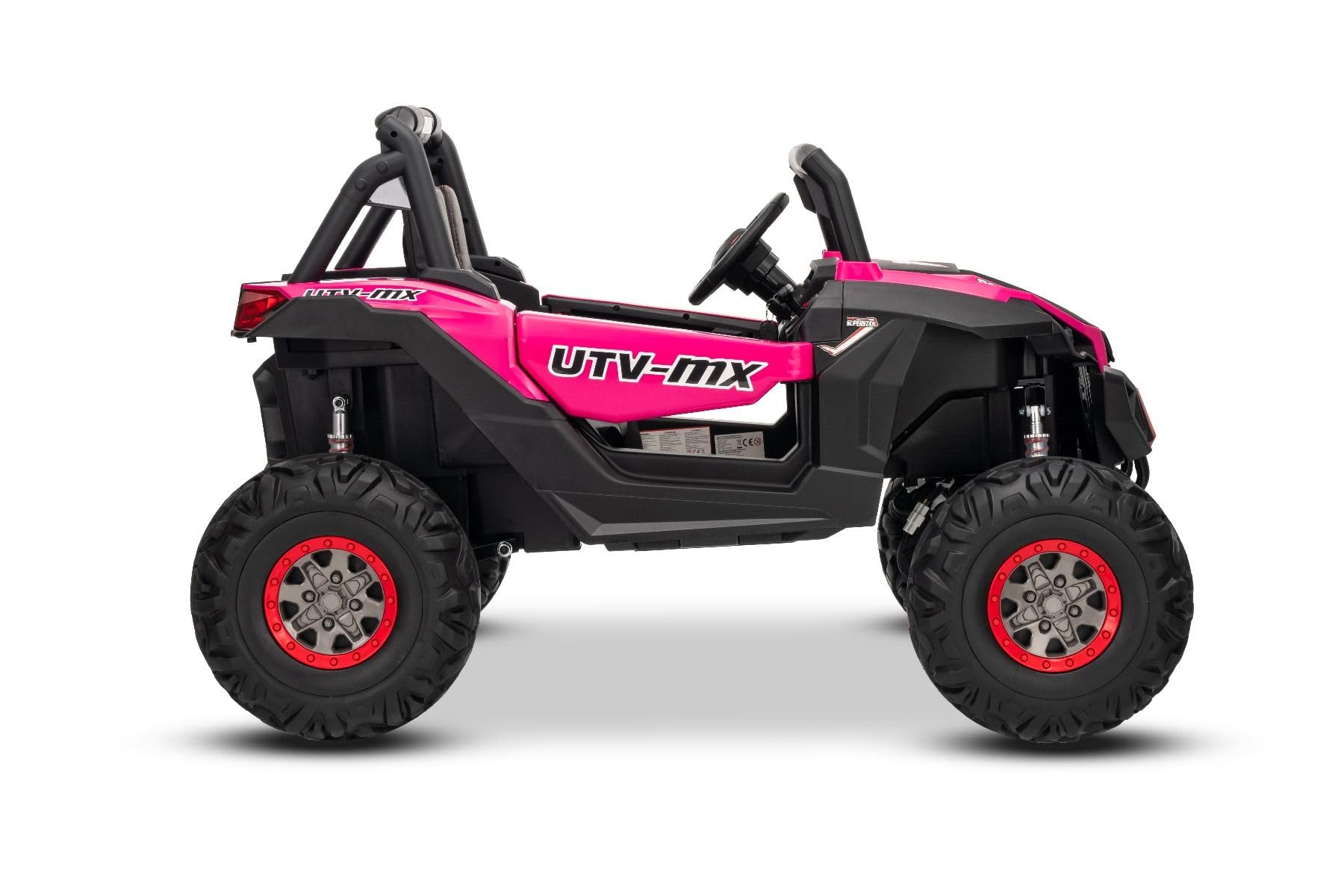 4x4 Voiture électrique Enfants Buggy 24V 2 Places Neuf RSX, Rose, véhicule électrique avec télécommande 2.4Ghz pour 3-8 Ans, Batterie Lithium, 4x45W, MP3/USB/AUX, LED Avant et arrière