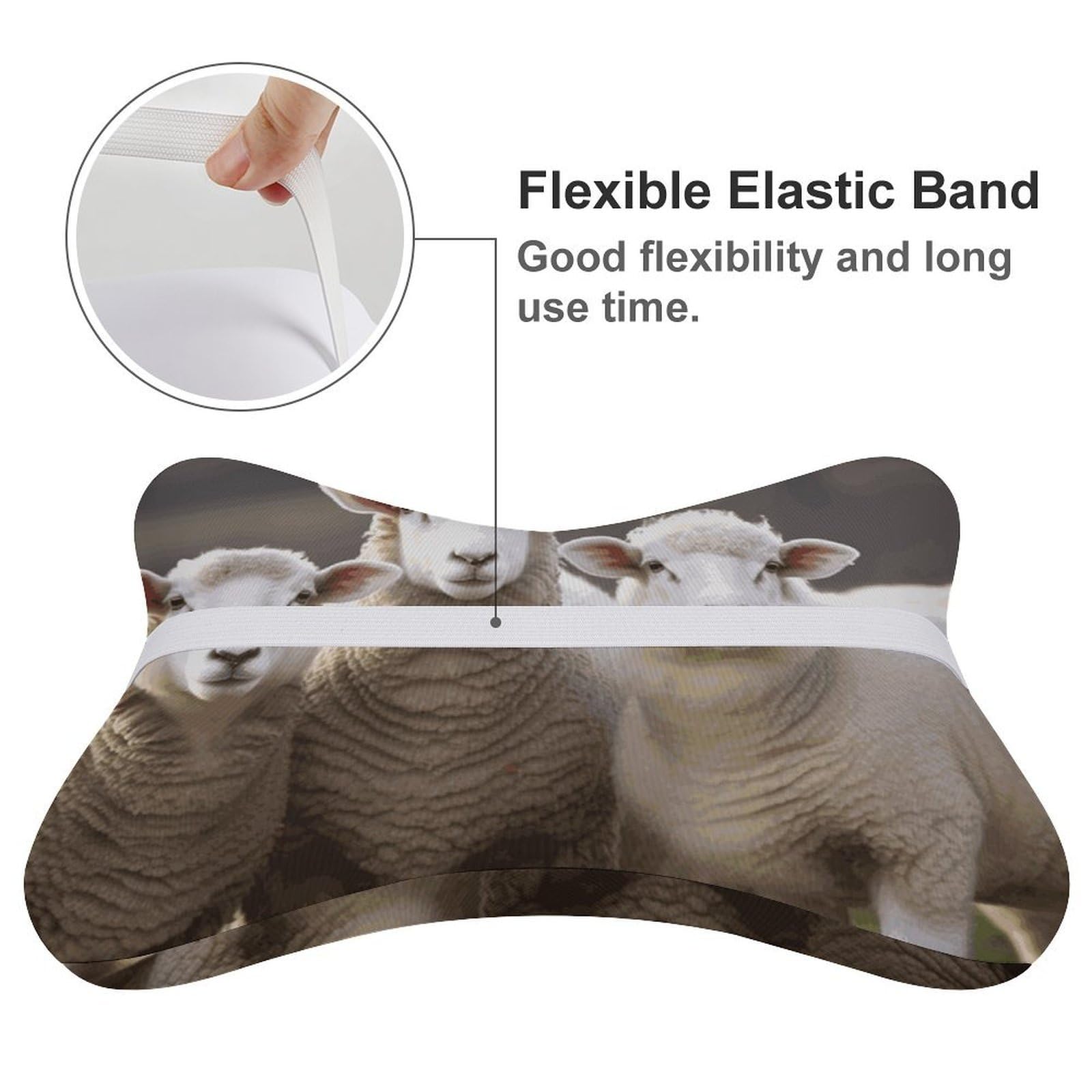 Almohada de oveja y cordero, núcleo de almohada de espuma viscoelástica, cojín, proporciona apoyo para el cuello, almohadas de coche para viajes y oficinas en casa.