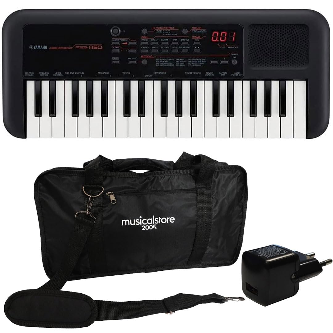 Kit Tastiera 37 Tasti per YAMAHA PSS-A50 con Borsa e Alimentatore - Ideale per Bambini e Studenti
